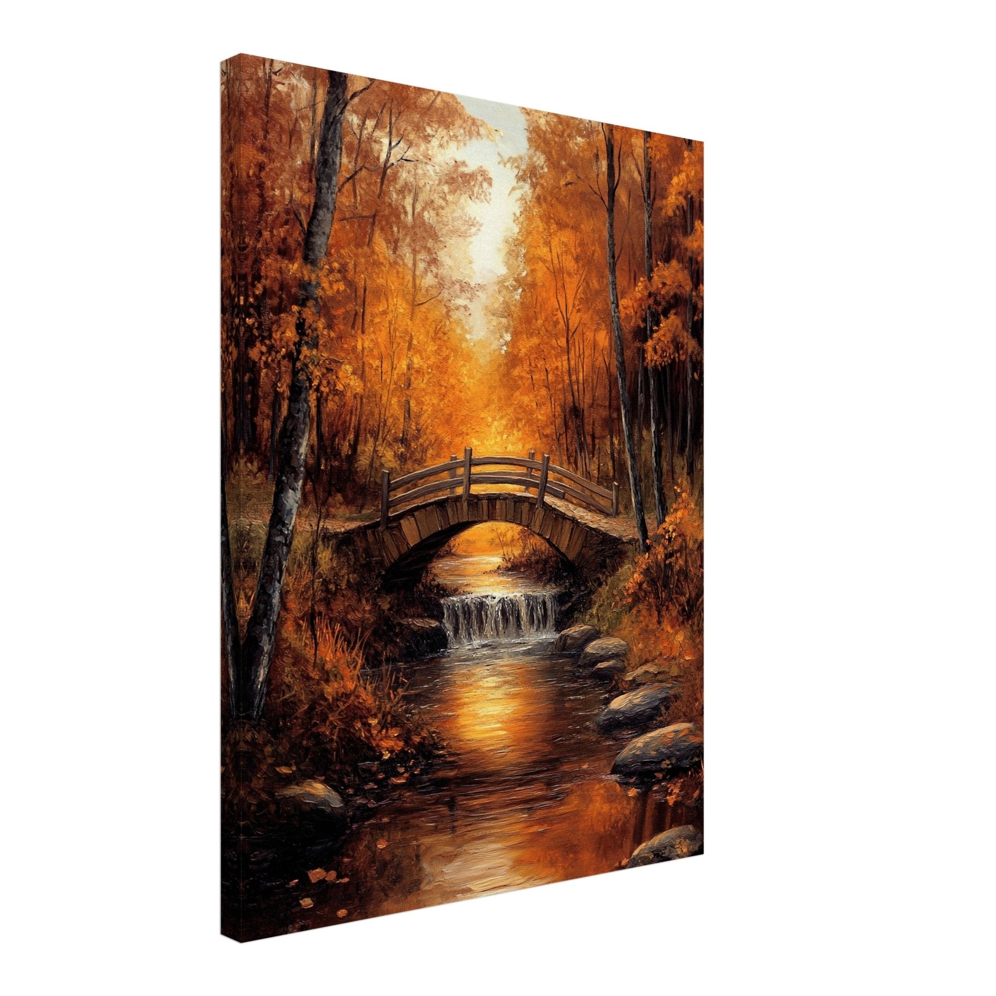 Golden Autumn Landscape Canvas Print – Fall Foliage Wall Art Painting Canvas - WallArtPrints4U