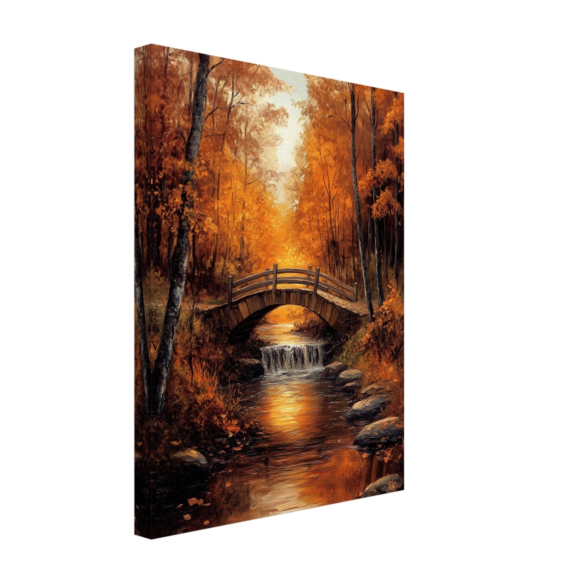 Golden Autumn Landscape Canvas Print – Fall Foliage Wall Art Painting Canvas - WallArtPrints4U