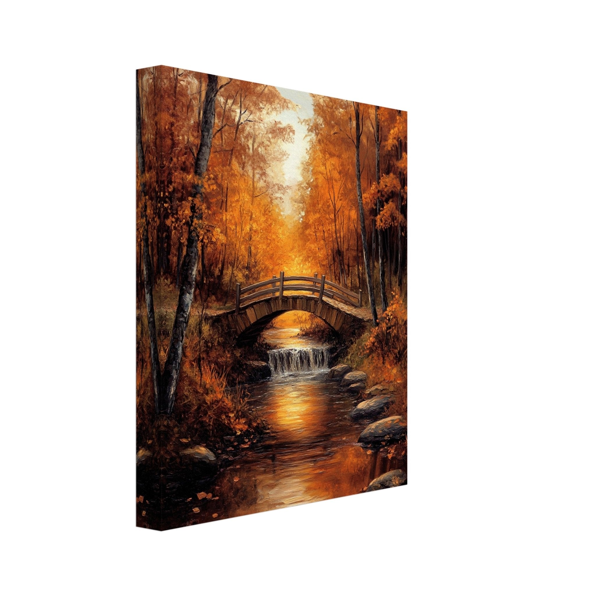 Golden Autumn Landscape Canvas Print – Fall Foliage Wall Art Painting Canvas - WallArtPrints4U