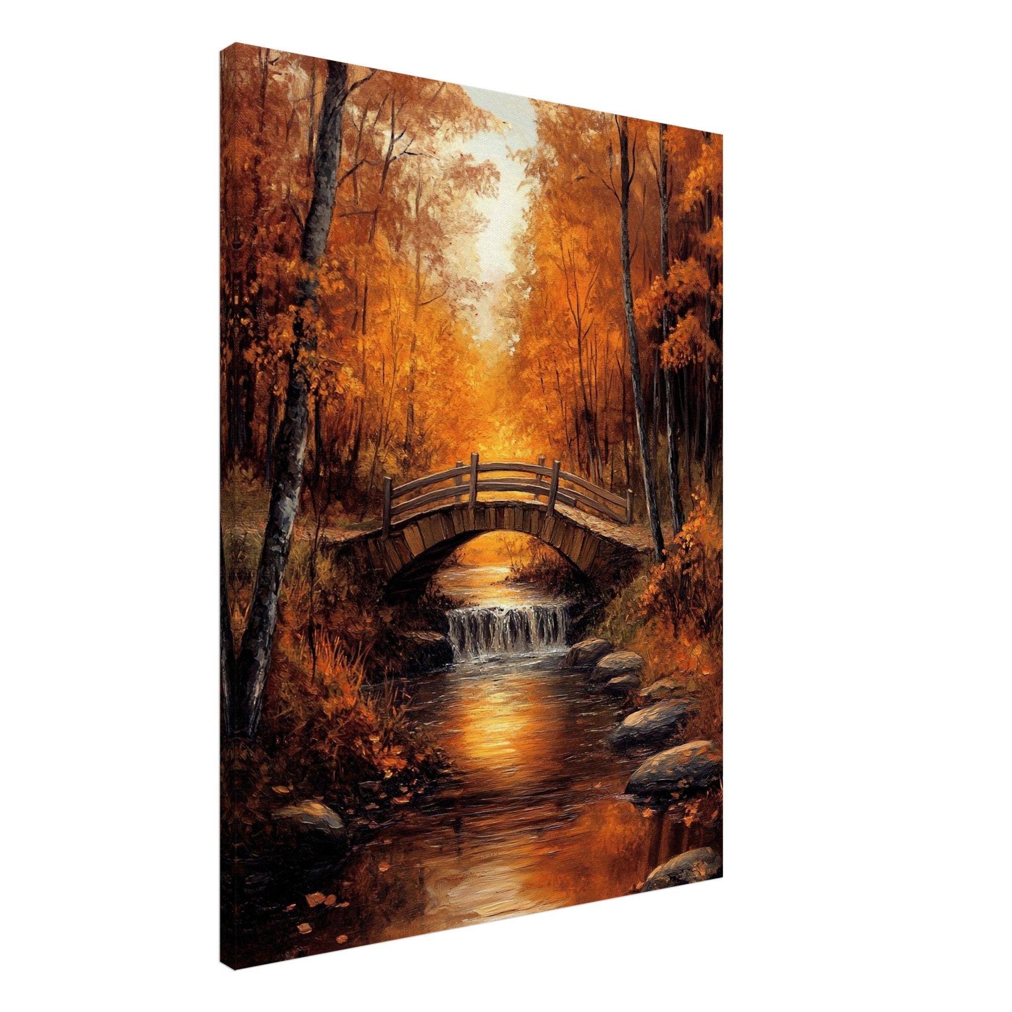 Golden Autumn Landscape Canvas Print – Fall Foliage Wall Art Painting Canvas - WallArtPrints4U