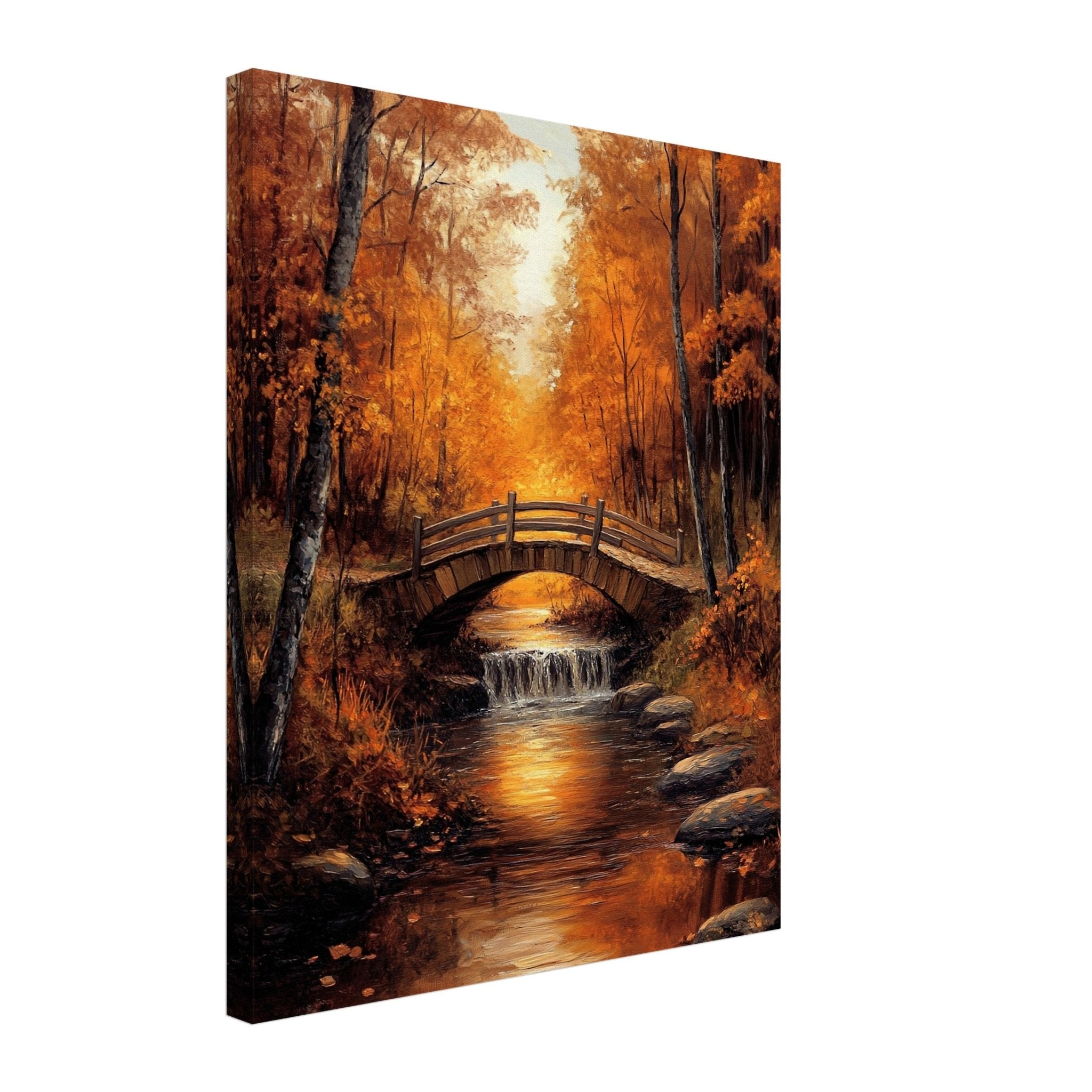 Golden Autumn Landscape Canvas Print – Fall Foliage Wall Art Painting Canvas - WallArtPrints4U