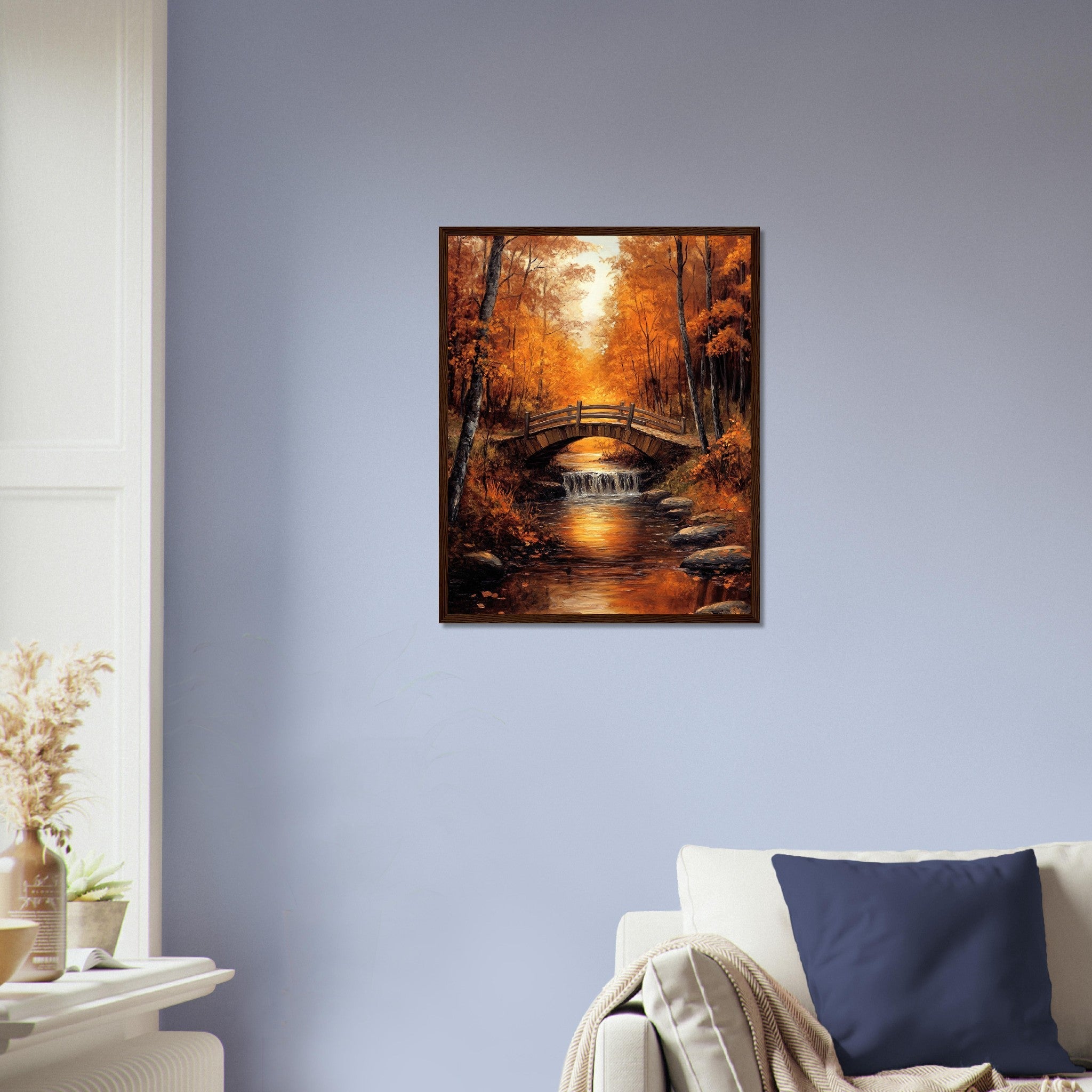 Golden Autumn Landscape Framed Print – Fall Foliage Wall Art Painting Framed - WallArtPrints4U