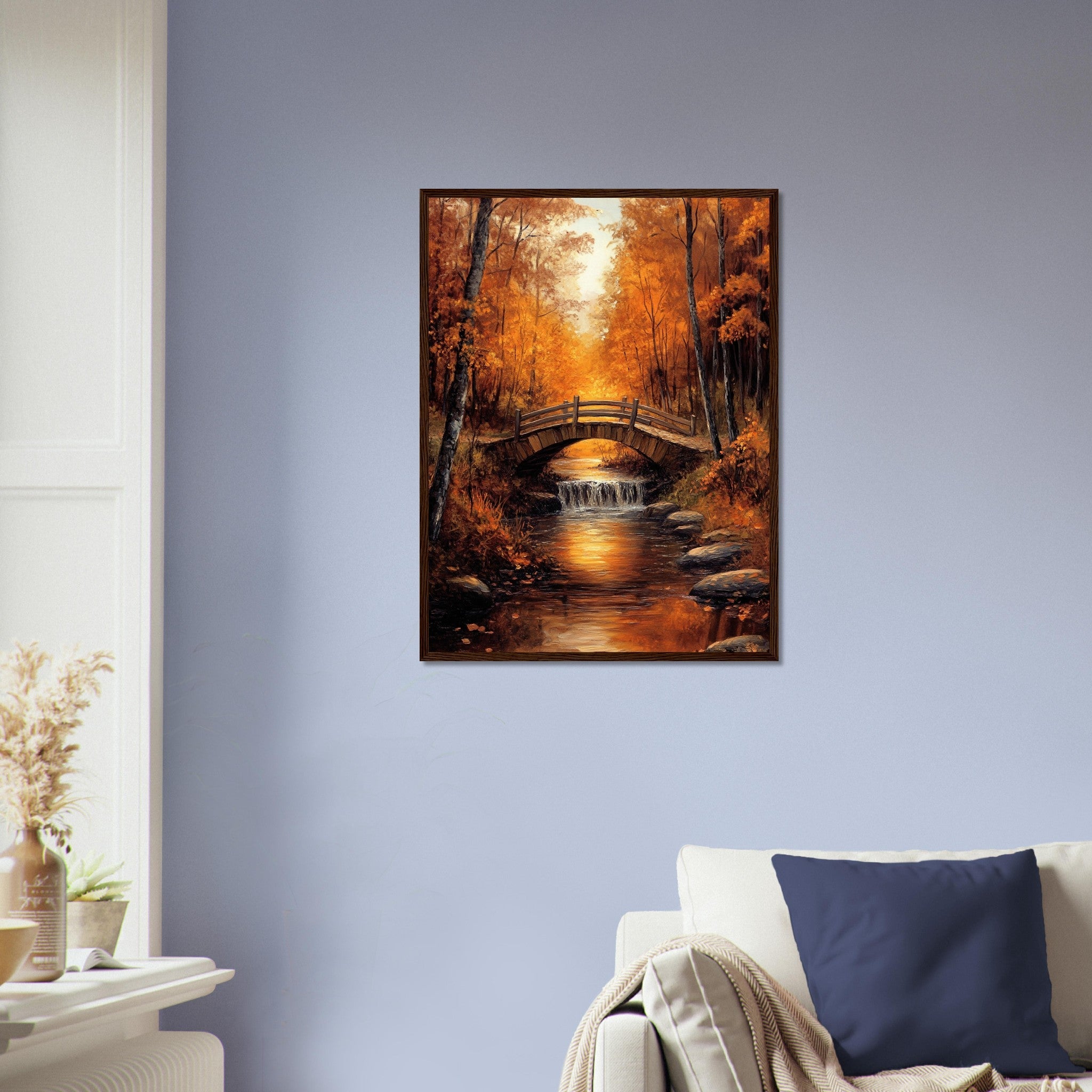 Golden Autumn Landscape Framed Print – Fall Foliage Wall Art Painting Framed - WallArtPrints4U