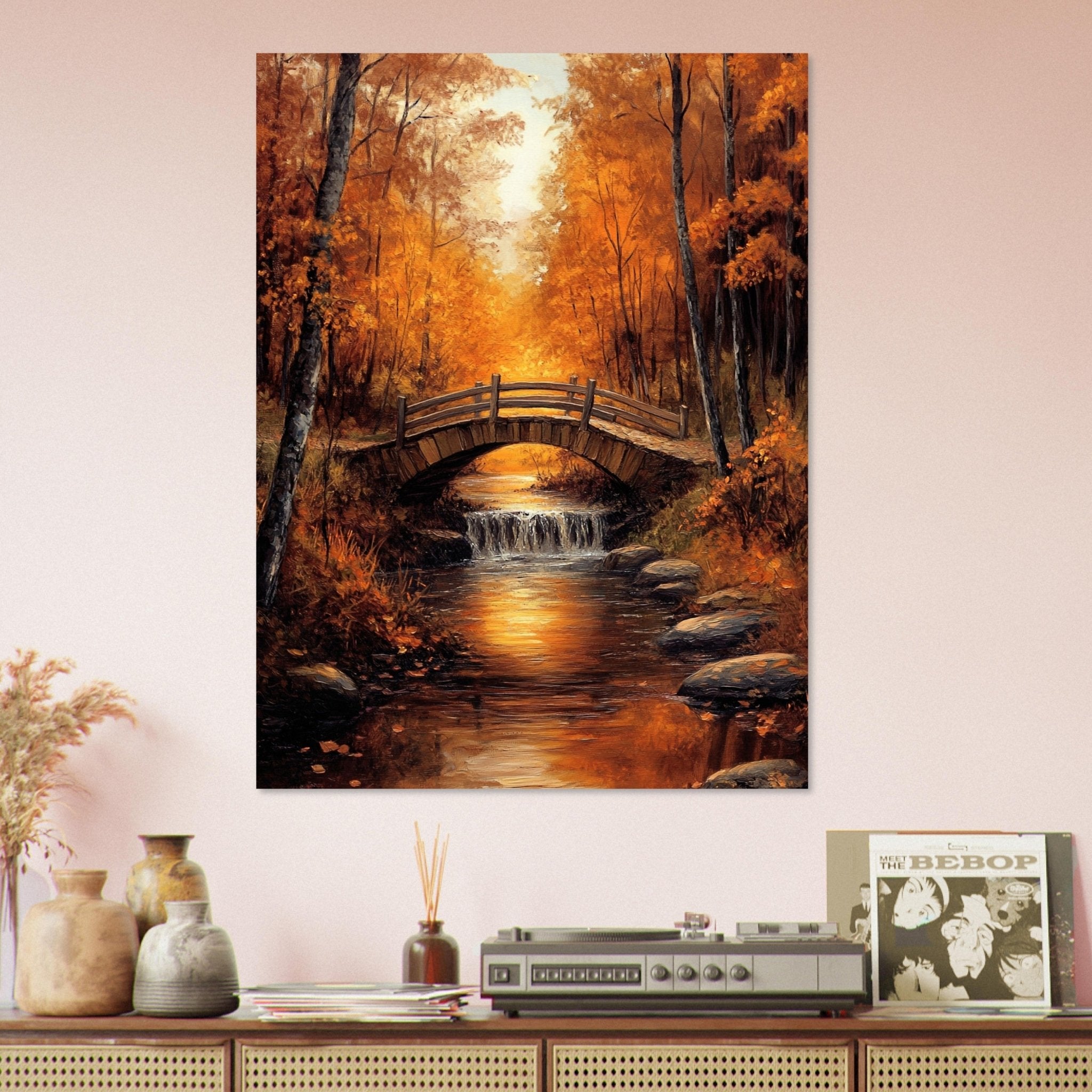 Golden Autumn Landscape Poster – Fall Foliage Wall Art Painting Poster - WallArtPrints4U