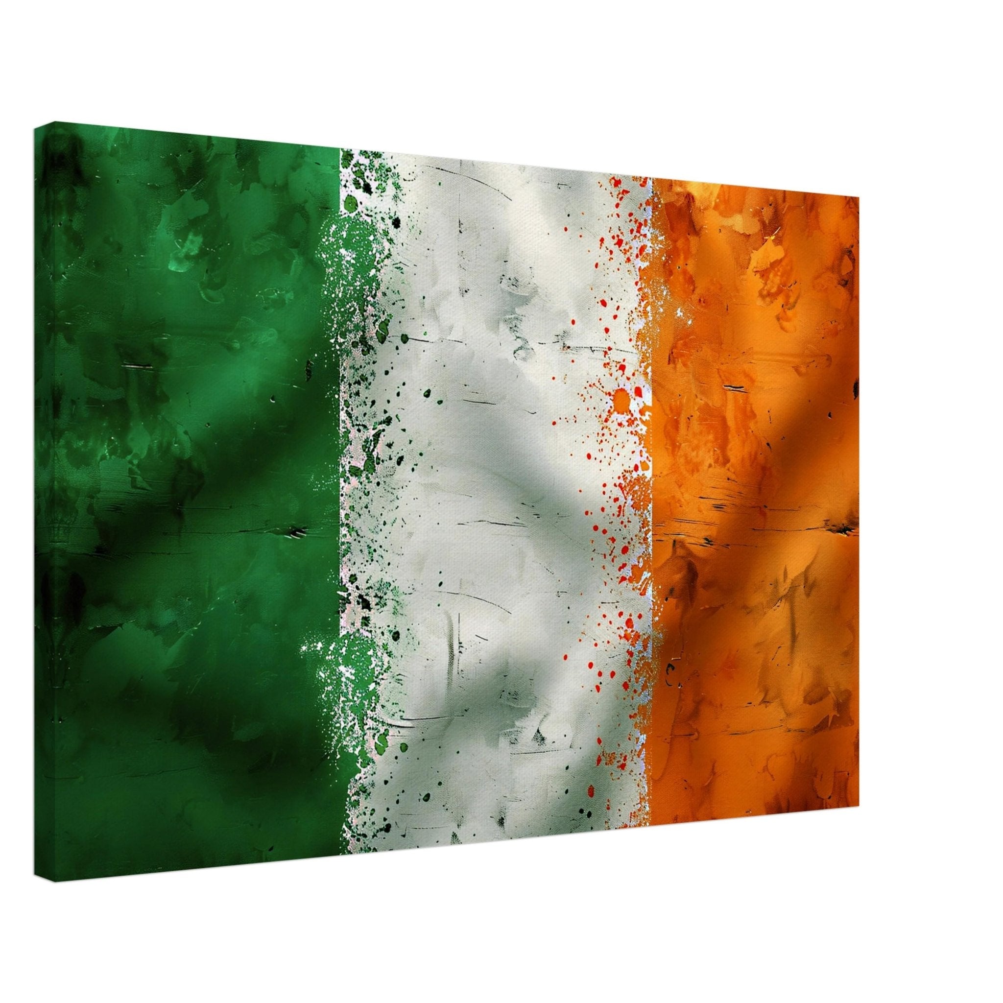 Grungy Irish Flag Canvas Distressed Ireland Wall Art St Patricks Day Vintage Decor - WallArtPrints4U