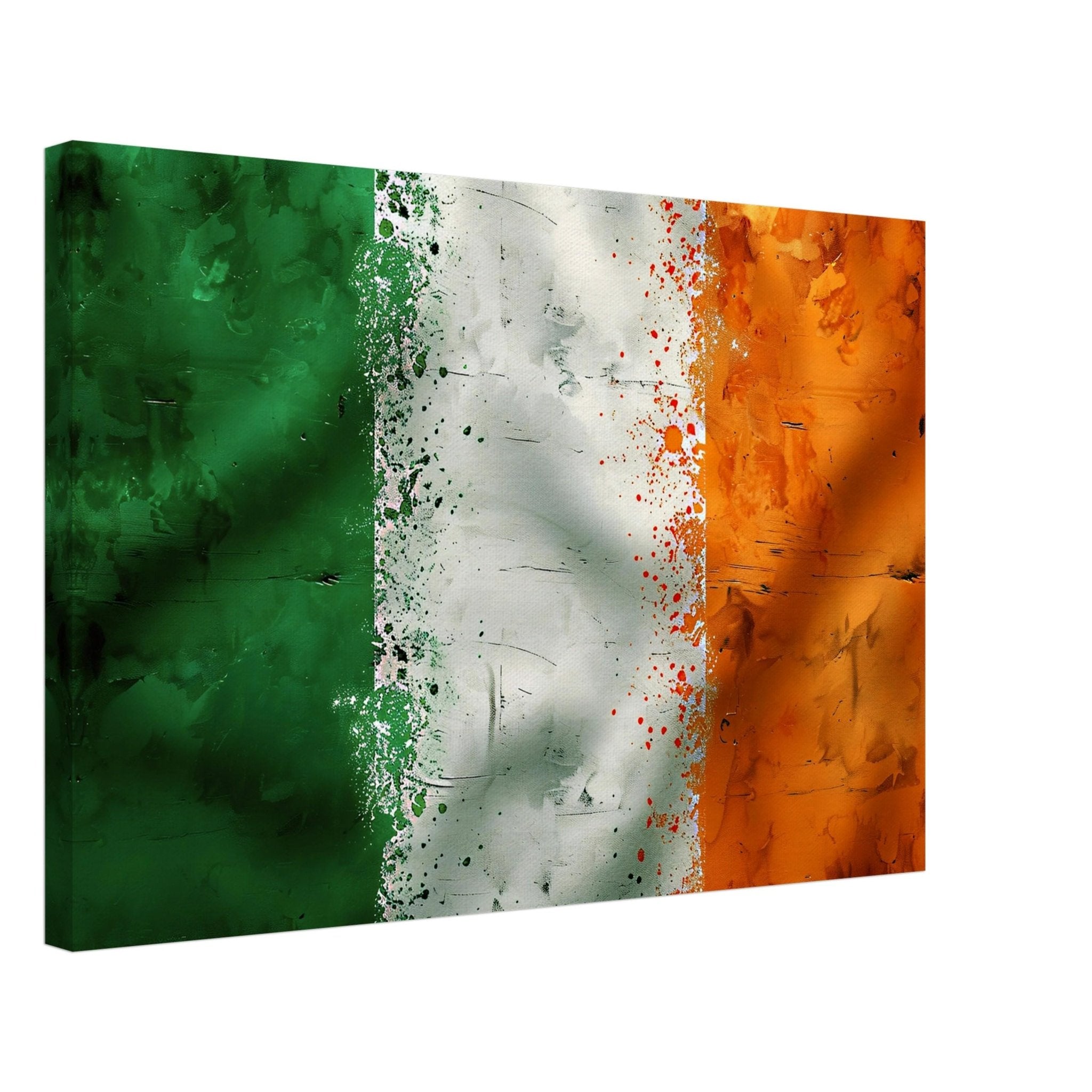 Grungy Irish Flag Canvas Distressed Ireland Wall Art St Patricks Day Vintage Decor - WallArtPrints4U