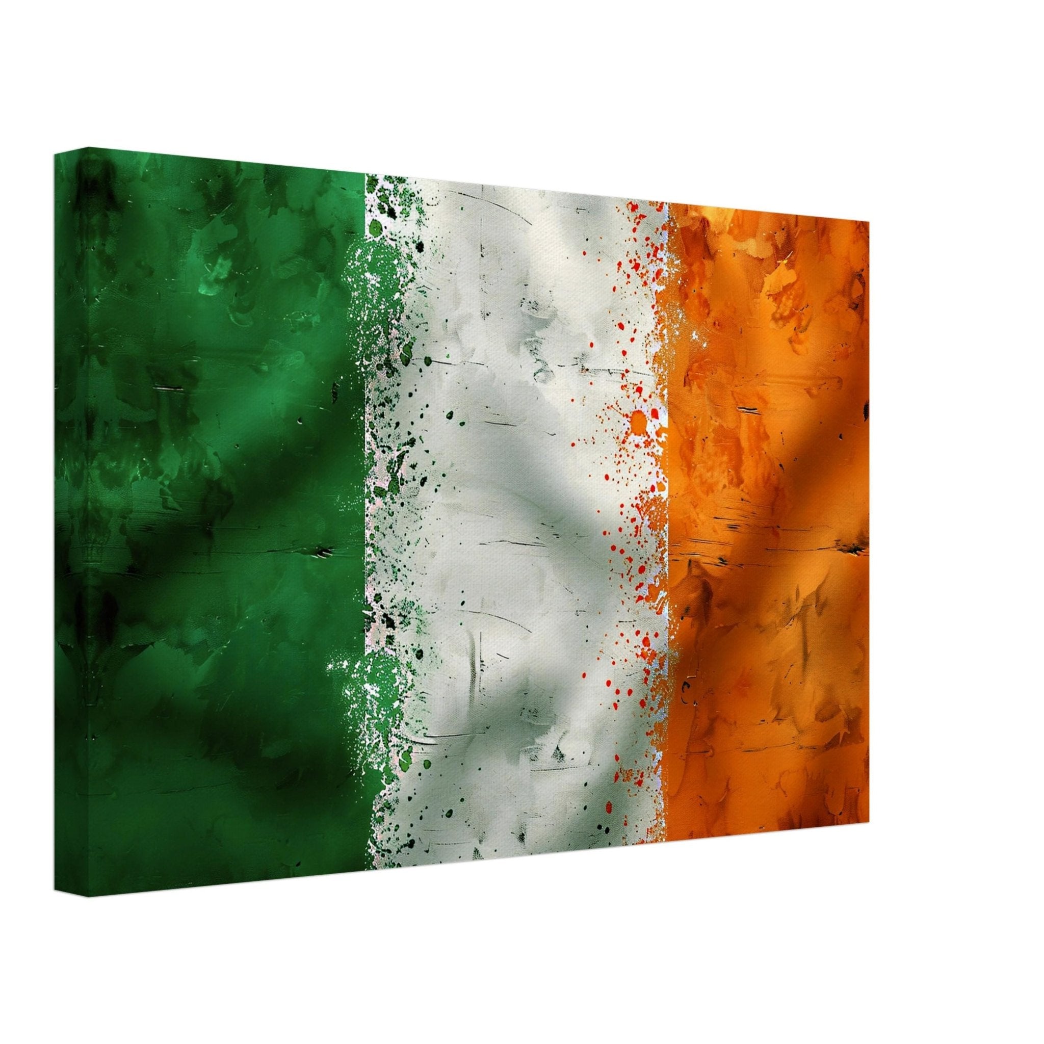 Grungy Irish Flag Canvas Distressed Ireland Wall Art St Patricks Day Vintage Decor - WallArtPrints4U