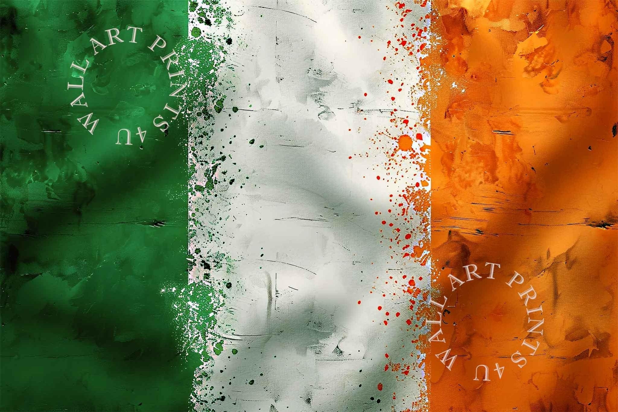 Grungy Irish Flag Digital Download Distressed Ireland Wall Art St Patricks Day Printable Decor - WallArtPrints4U