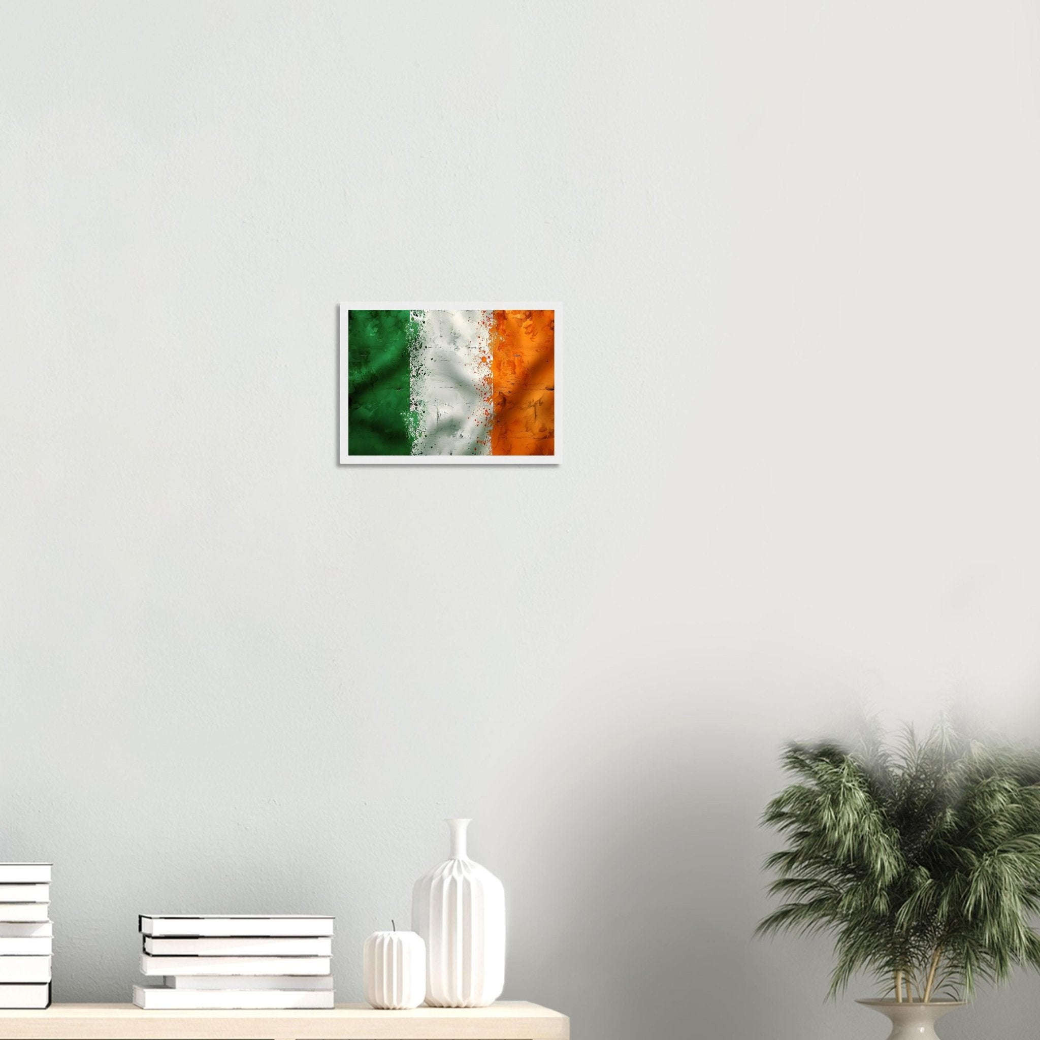 Grungy Irish Flag Framed Print Distressed St Patricks Day Wall Art Vintage Irish Gift - WallArtPrints4U