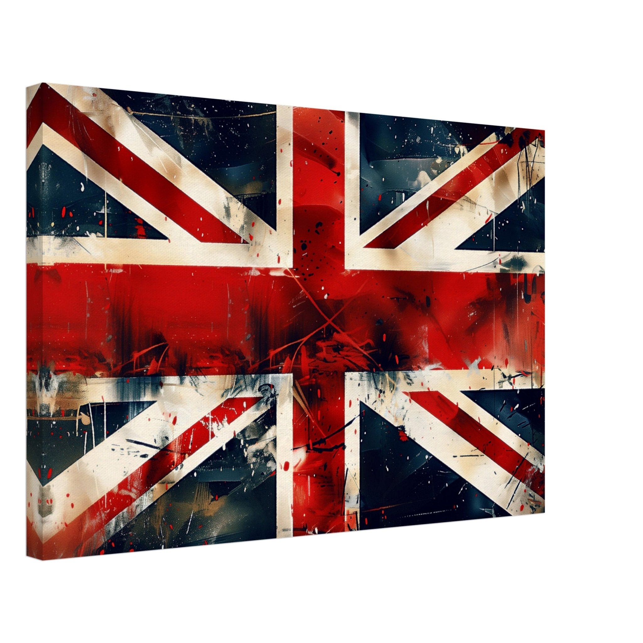 Grungy Union Jack Flag Canvas - Distressed British Flag Art Canvas Print, Street Art Style Wall Decor - WallArtPrints4U