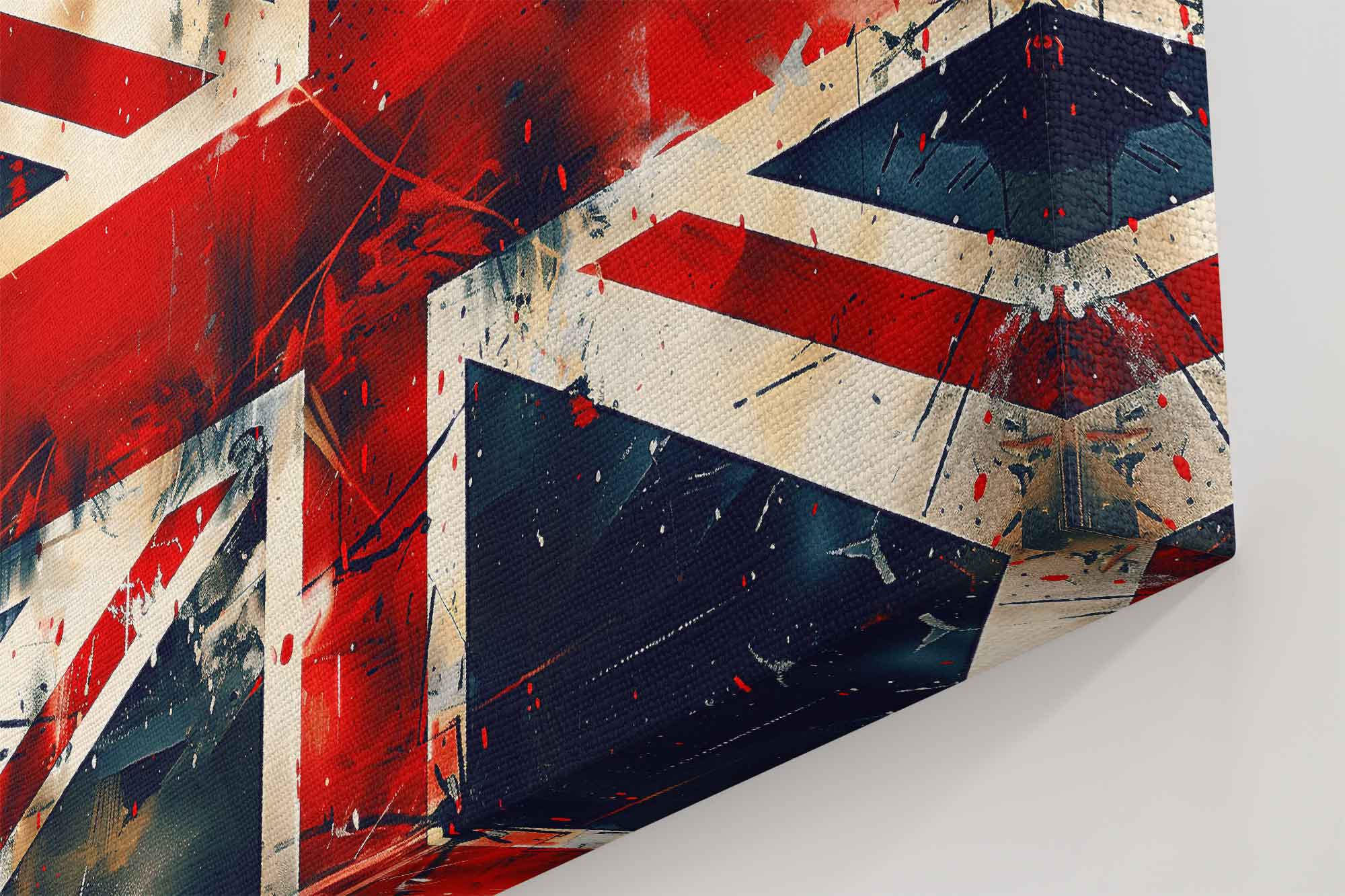 Grungy Union Jack Flag Canvas - Distressed British Flag Art Canvas Print, Street Art Style Wall Decor - WallArtPrints4U