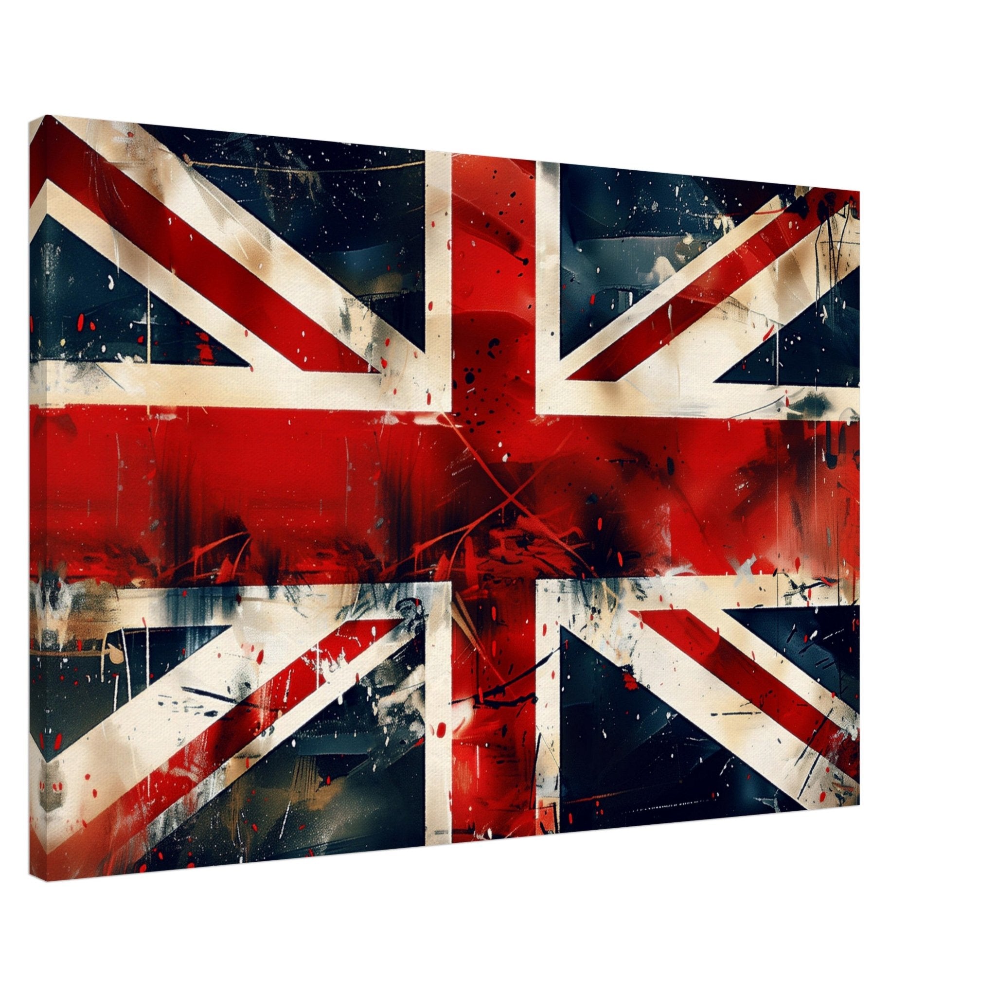 Grungy Union Jack Flag Canvas - Distressed British Flag Art Canvas Print, Street Art Style Wall Decor - WallArtPrints4U