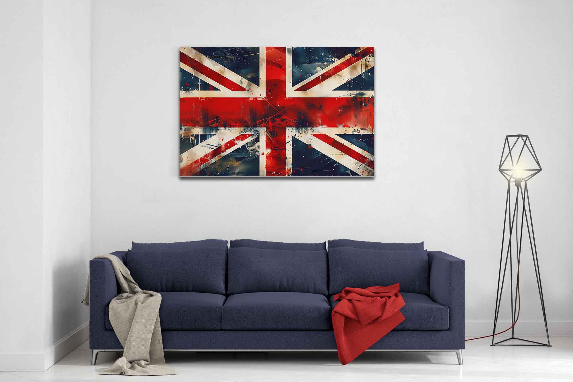 Grungy Union Jack Flag Canvas - Distressed British Flag Art Canvas Print, Street Art Style Wall Decor - WallArtPrints4U