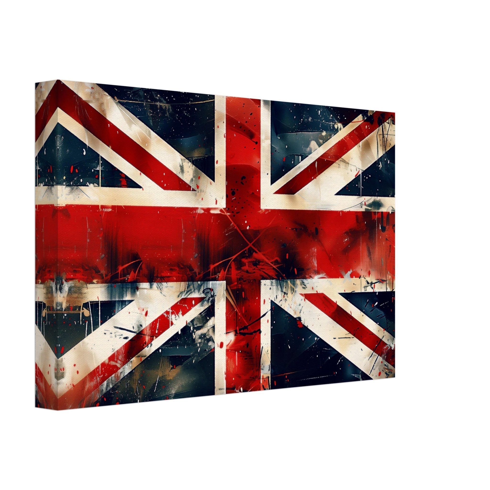 Grungy Union Jack Flag Canvas - Distressed British Flag Art Canvas Print, Street Art Style Wall Decor - WallArtPrints4U