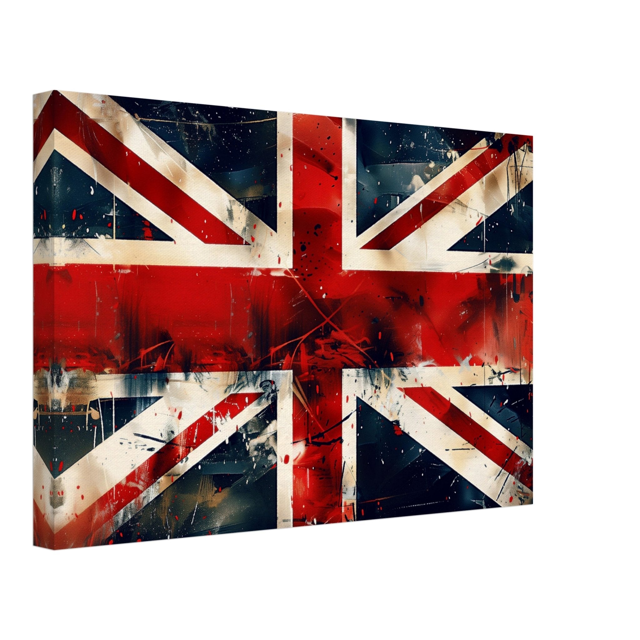 Grungy Union Jack Flag Canvas - Distressed British Flag Art Canvas Print, Street Art Style Wall Decor - WallArtPrints4U