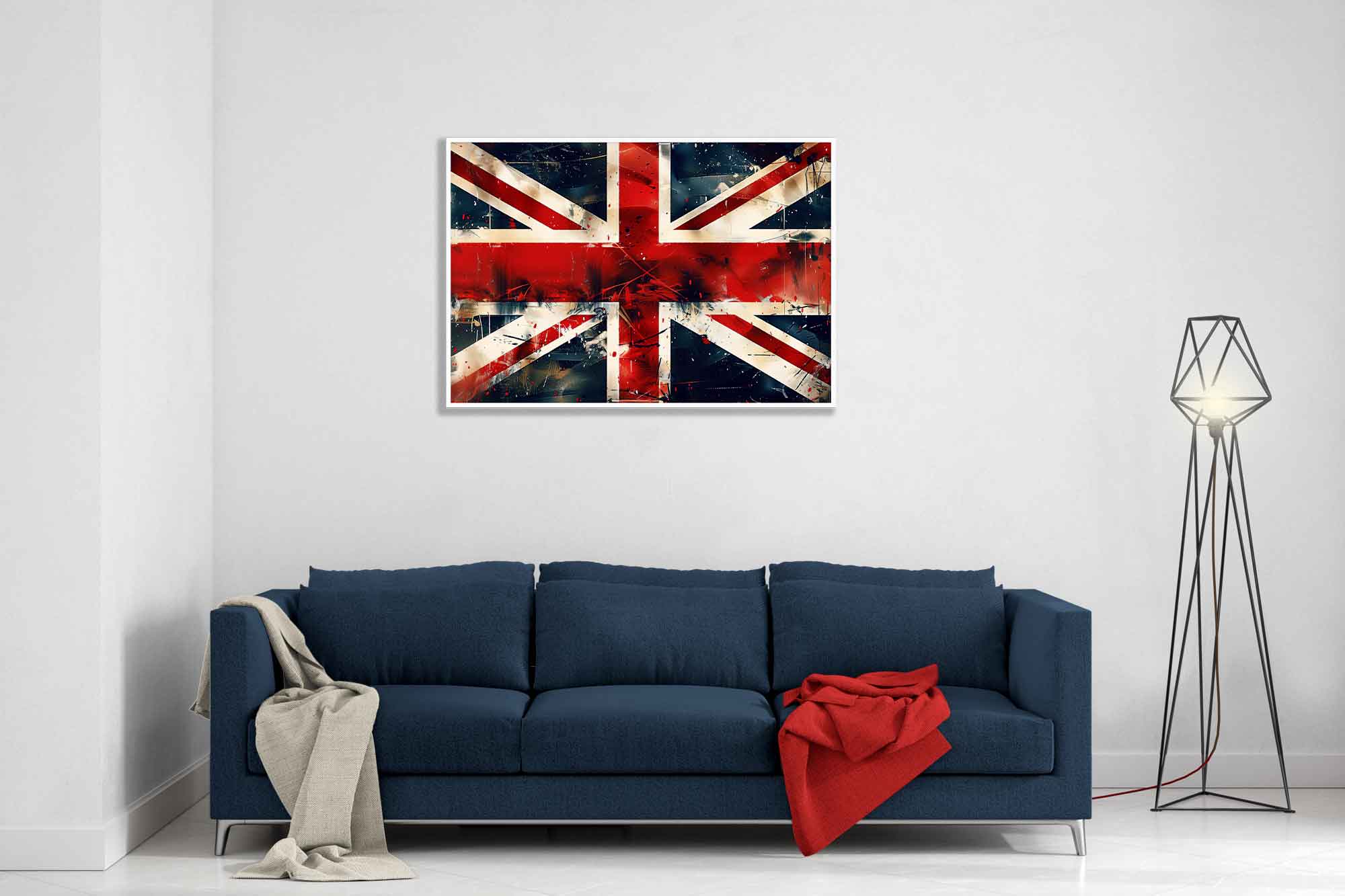 Grungy Union Jack Flag Framed Poster - Distressed British Flag Art Framed Print, Street Art Style Wall Decor - WallArtPrints4U