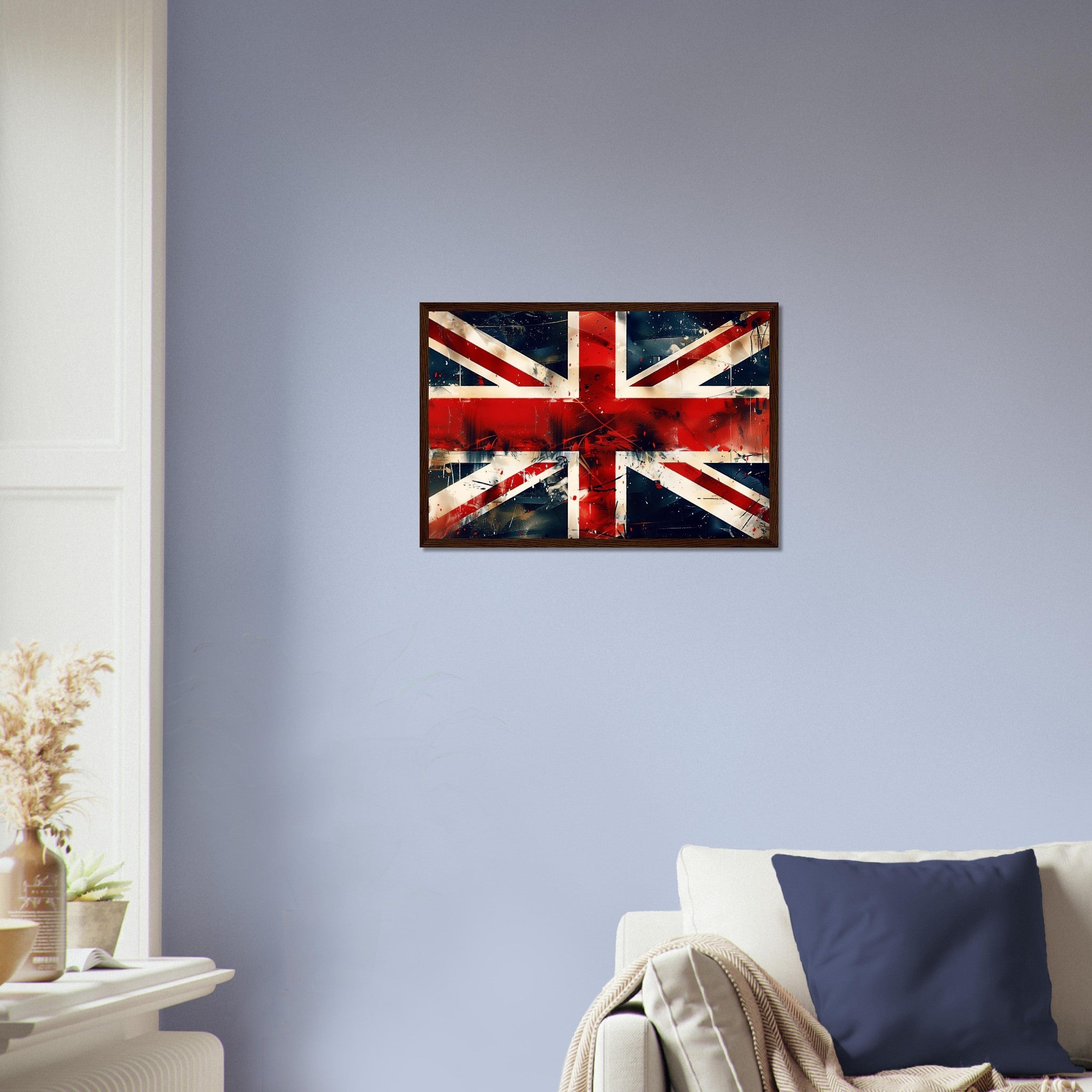 Grungy Union Jack Flag Framed Poster - Distressed British Flag Art Framed Print, Street Art Style Wall Decor - WallArtPrints4U