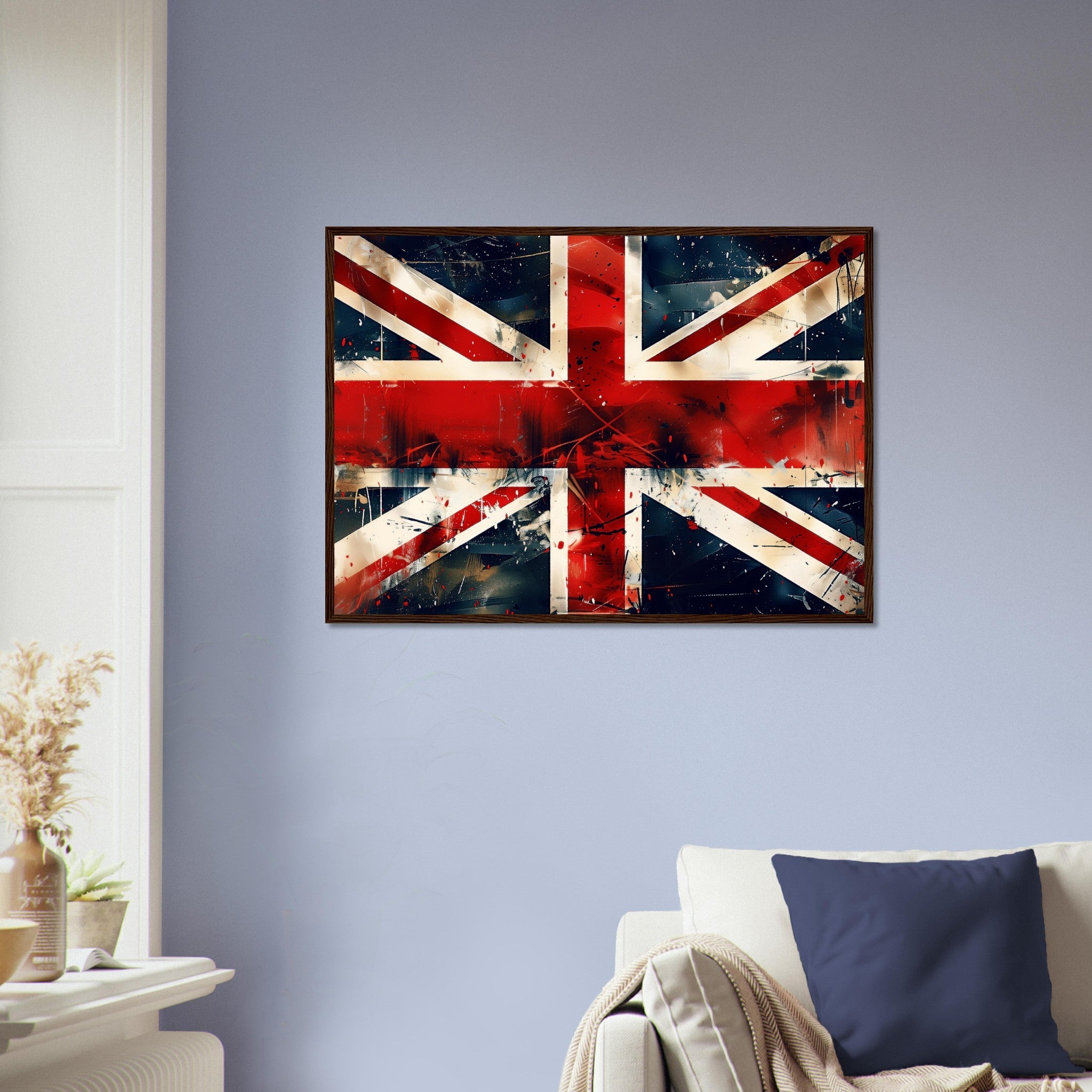 Grungy Union Jack Flag Framed Poster - Distressed British Flag Art Framed Print, Street Art Style Wall Decor - WallArtPrints4U