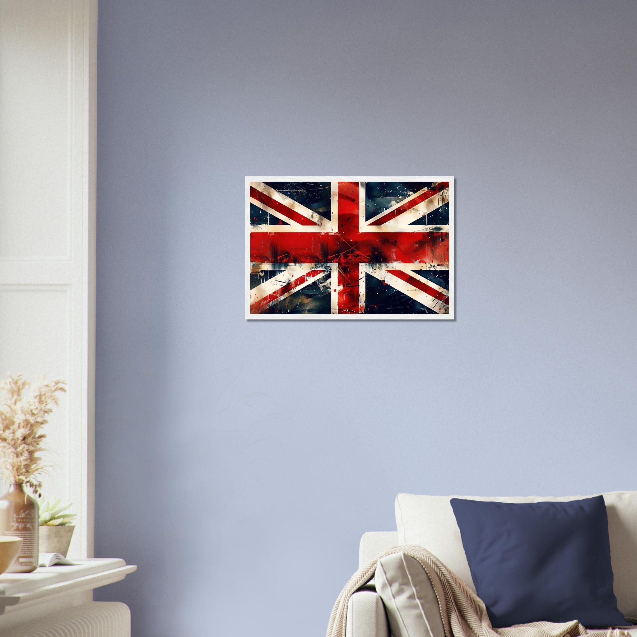 Grungy Union Jack Flag Framed Poster - Distressed British Flag Art Framed Print, Street Art Style Wall Decor - WallArtPrints4U