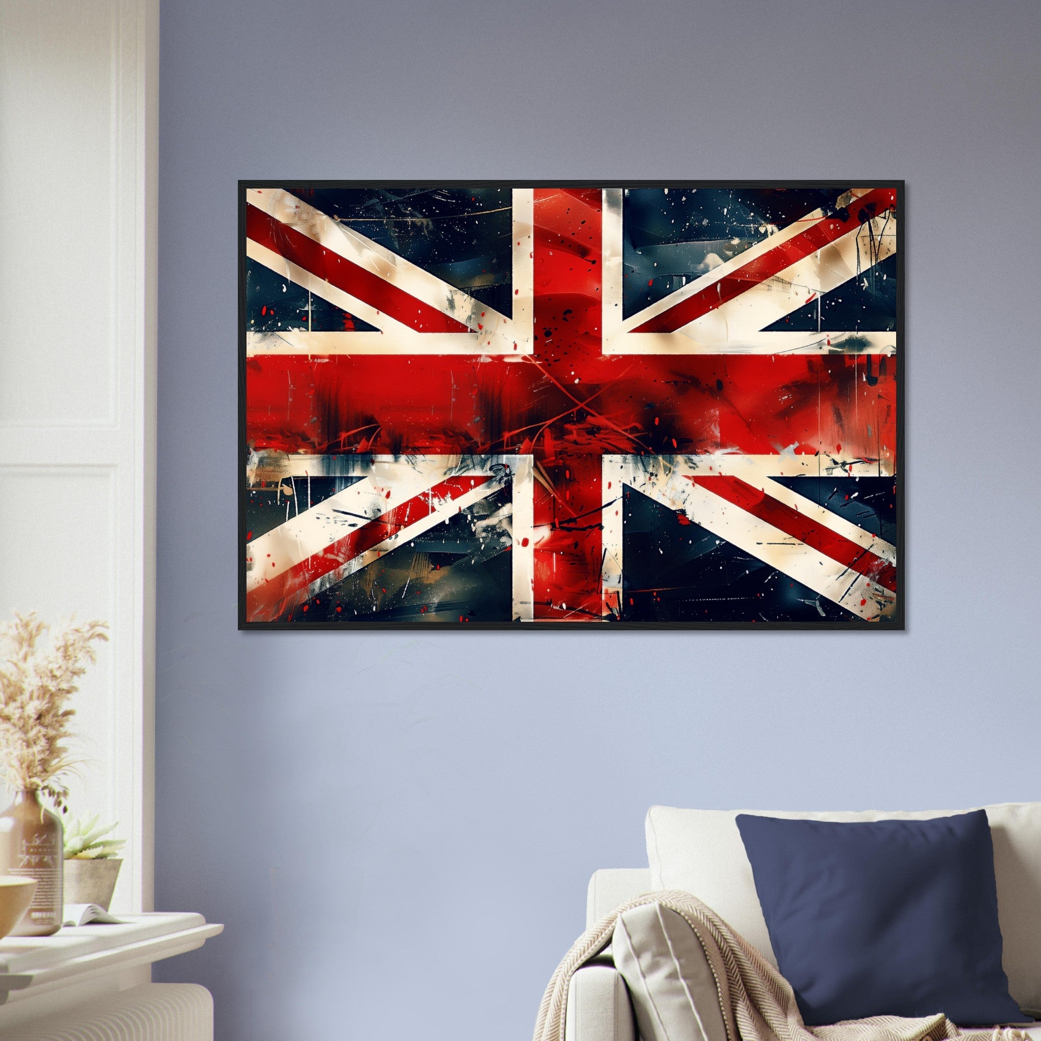 Grungy Union Jack Flag Framed Poster - Distressed British Flag Art Framed Print, Street Art Style Wall Decor - WallArtPrints4U