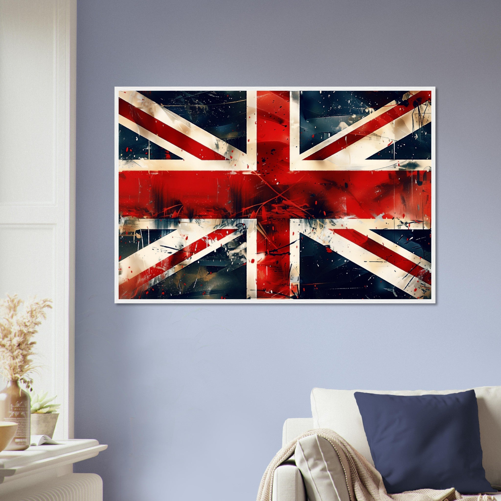 Grungy Union Jack Flag Framed Poster - Distressed British Flag Art Framed Print, Street Art Style Wall Decor - WallArtPrints4U