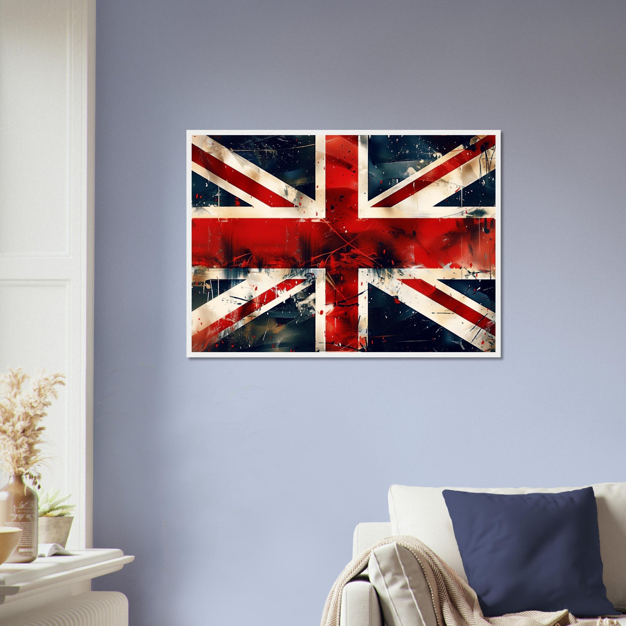 Grungy Union Jack Flag Framed Poster - Distressed British Flag Art Framed Print, Street Art Style Wall Decor - WallArtPrints4U