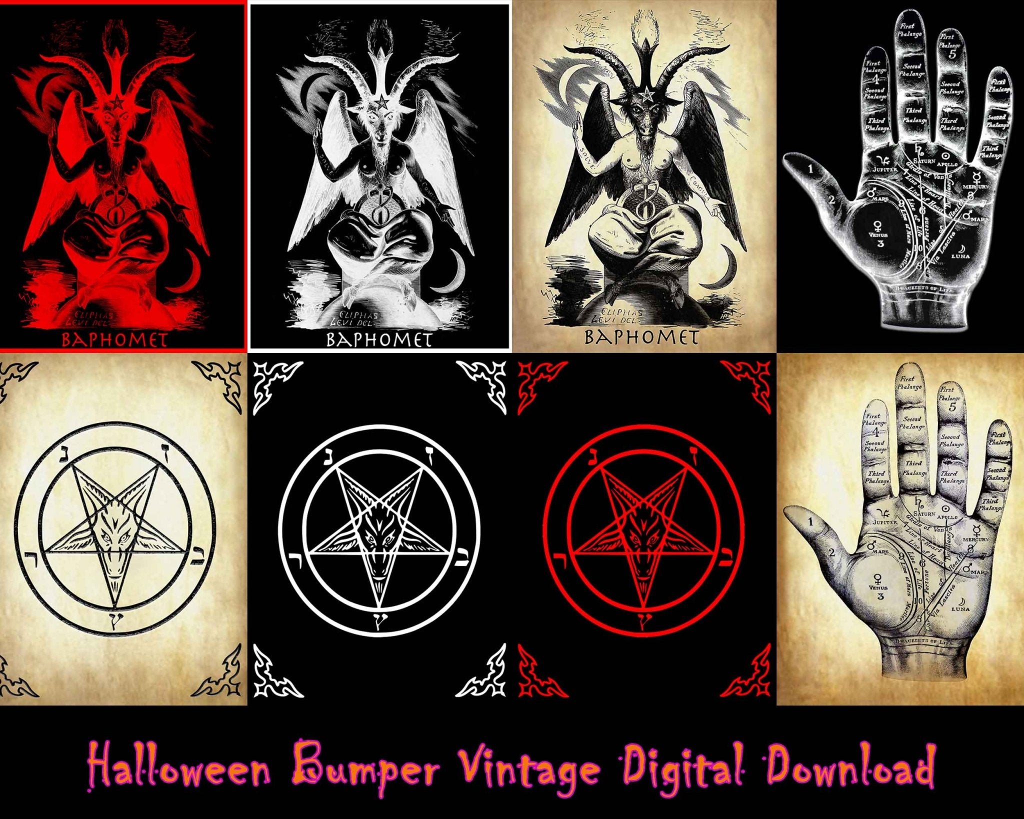 Halloween Occult Satanic Bumper Digital Download, Printable - WallArtPrints4U