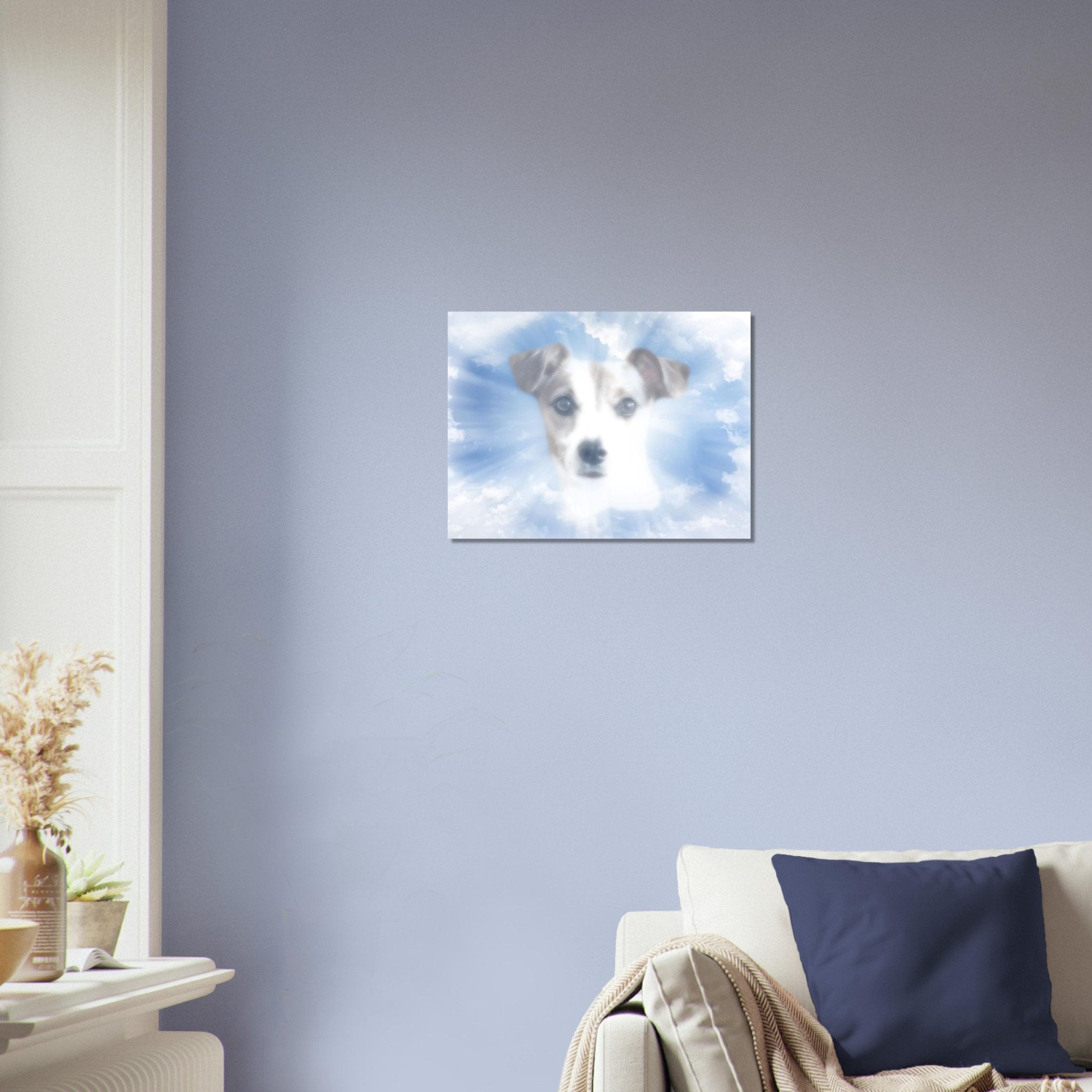 Heavenly Dog Remembrance Portrait Poster Custom Print, Pet Memorial From Photo - WallArtPrints4U