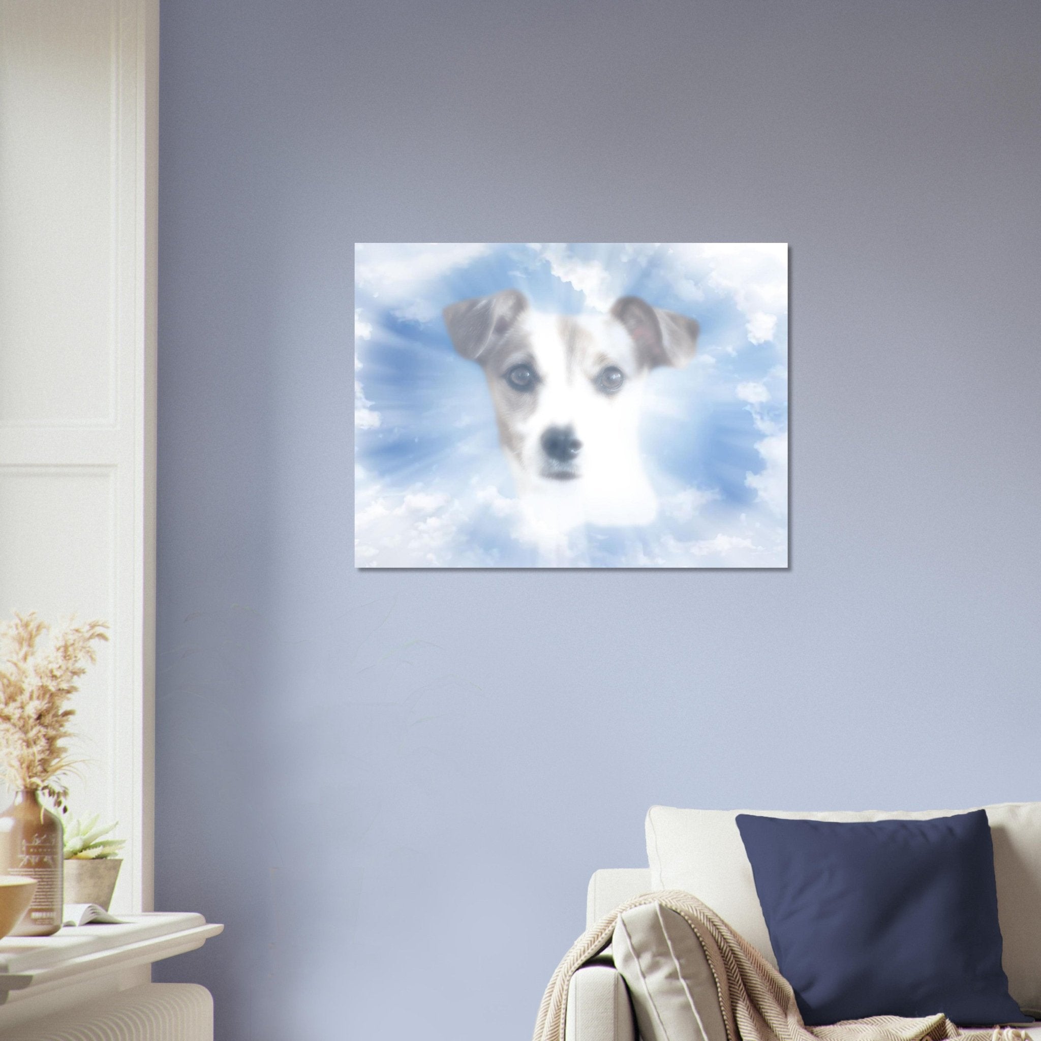 Heavenly Dog Remembrance Portrait Poster Custom Print, Pet Memorial From Photo - WallArtPrints4U