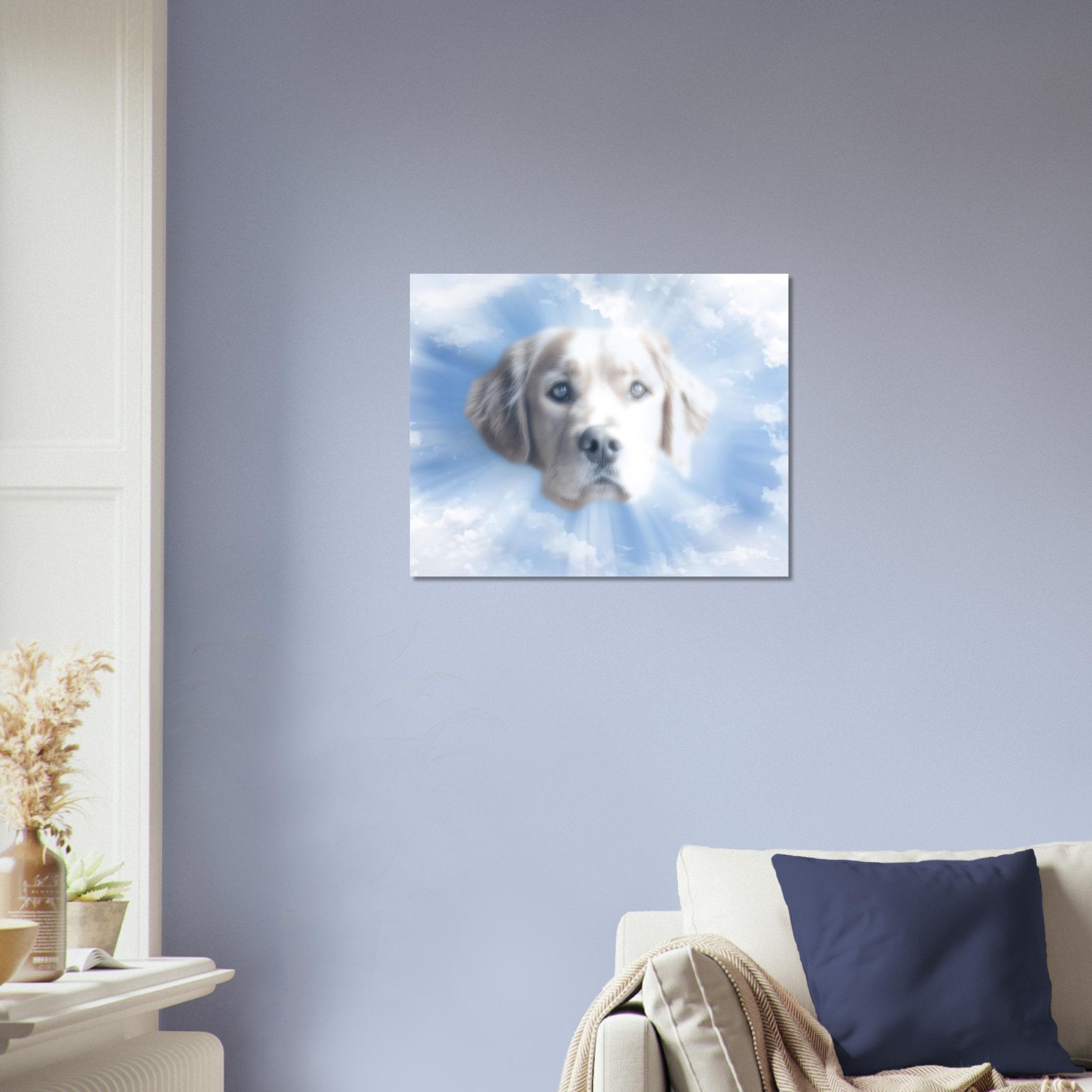 Heavenly Dog Remembrance Portrait Poster Custom Print, Pet Memorial From Photo - WallArtPrints4U