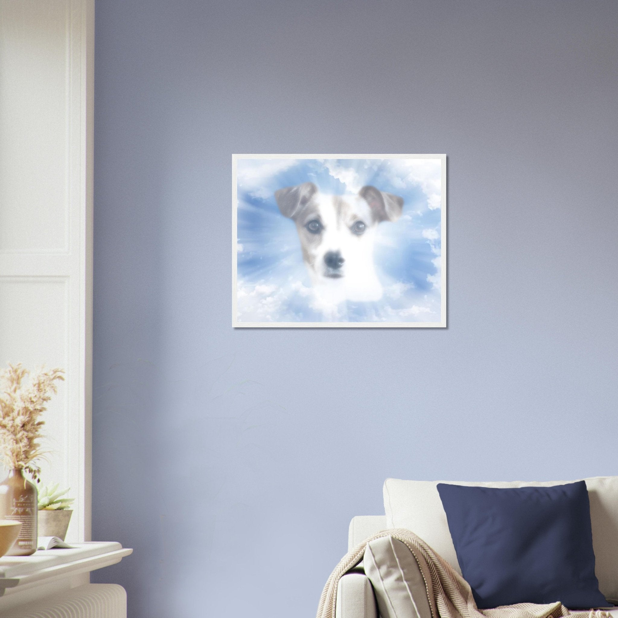 Heavenly Pet Portrait Framed Custom Print, Dog Portrait From Photo - WallArtPrints4U