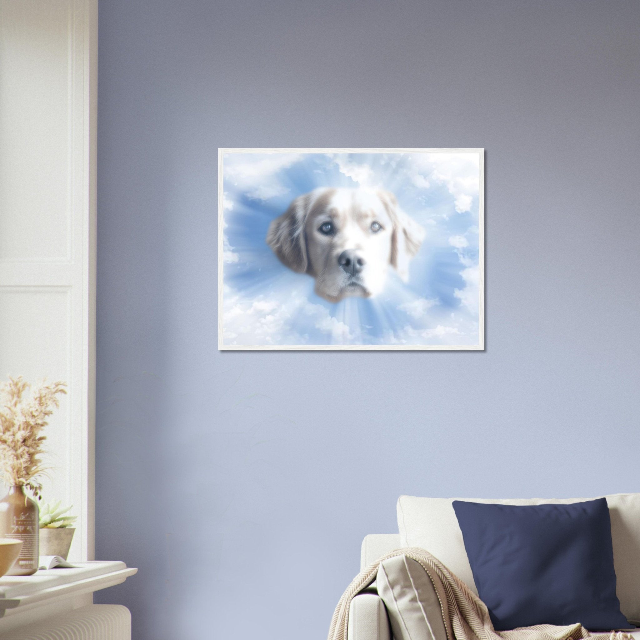 Heavenly Pet Portrait Framed Custom Print, Dog Portrait From Photo - WallArtPrints4U