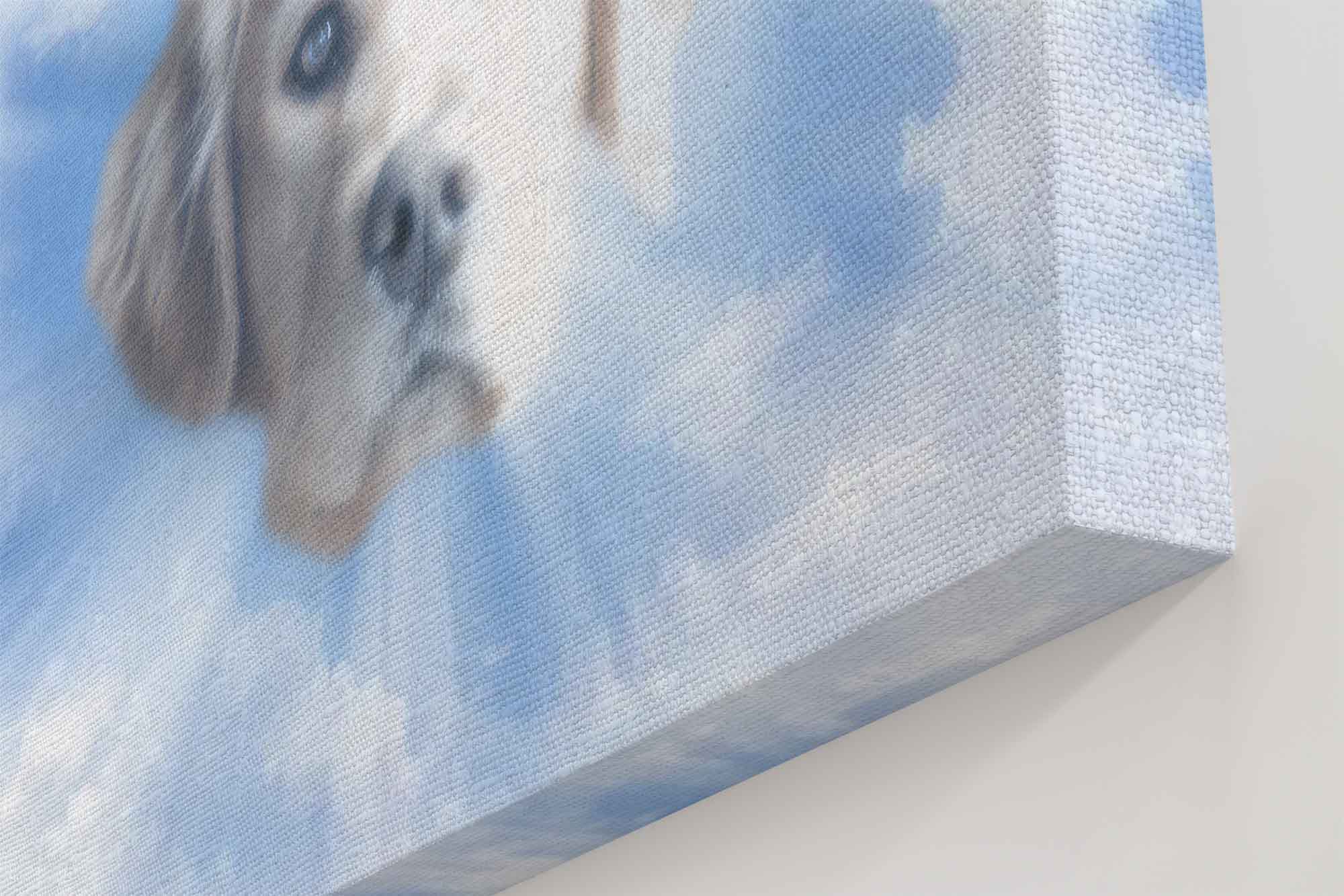 Heavenly Pet Portrait Remebrance Canvas Custom Print, Dog Portrait From Photo - WallArtPrints4U