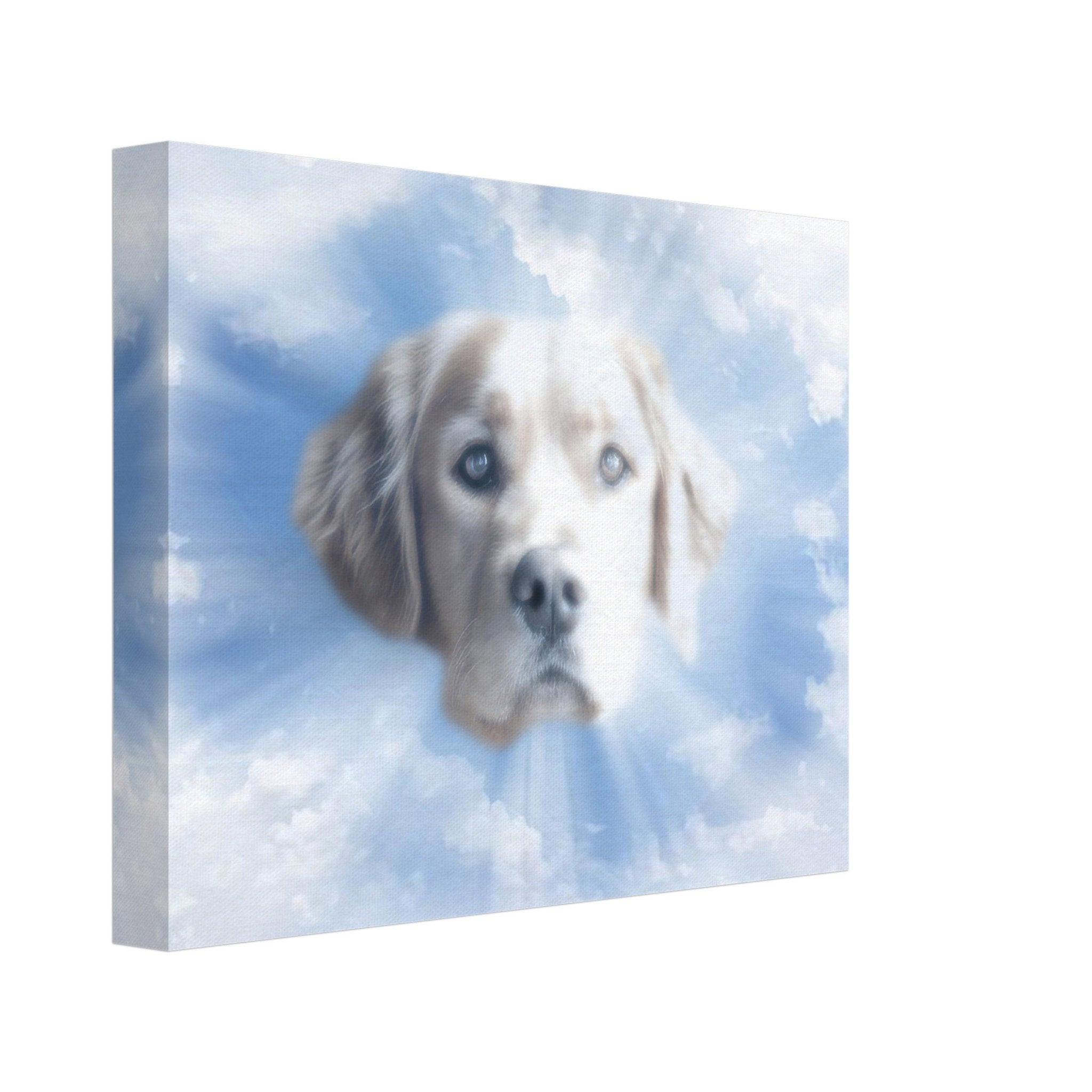 Heavenly Pet Portrait Remebrance Canvas Custom Print, Dog Portrait From Photo - WallArtPrints4U