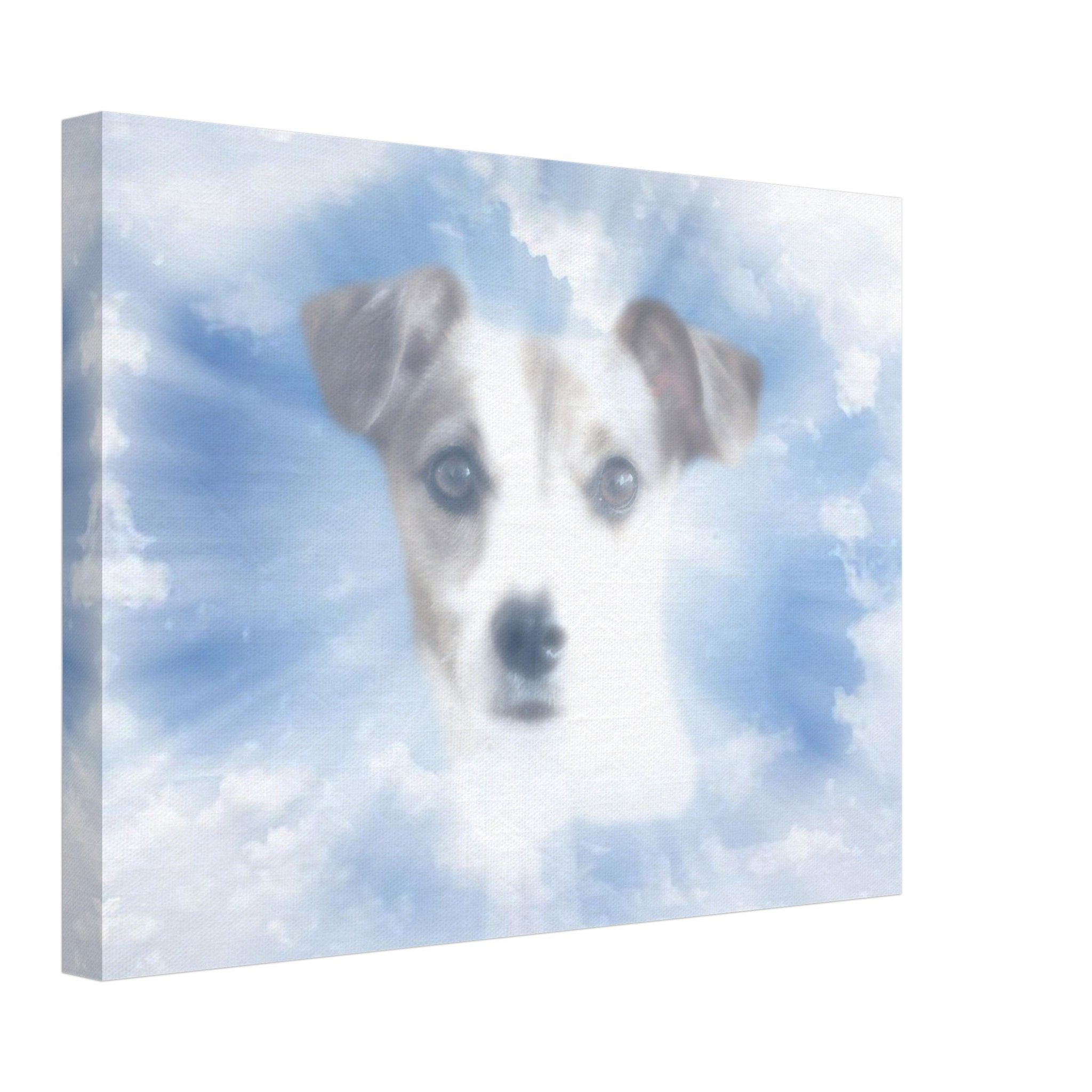 Heavenly Pet Portrait Remebrance Canvas Custom Print, Dog Portrait From Photo - WallArtPrints4U