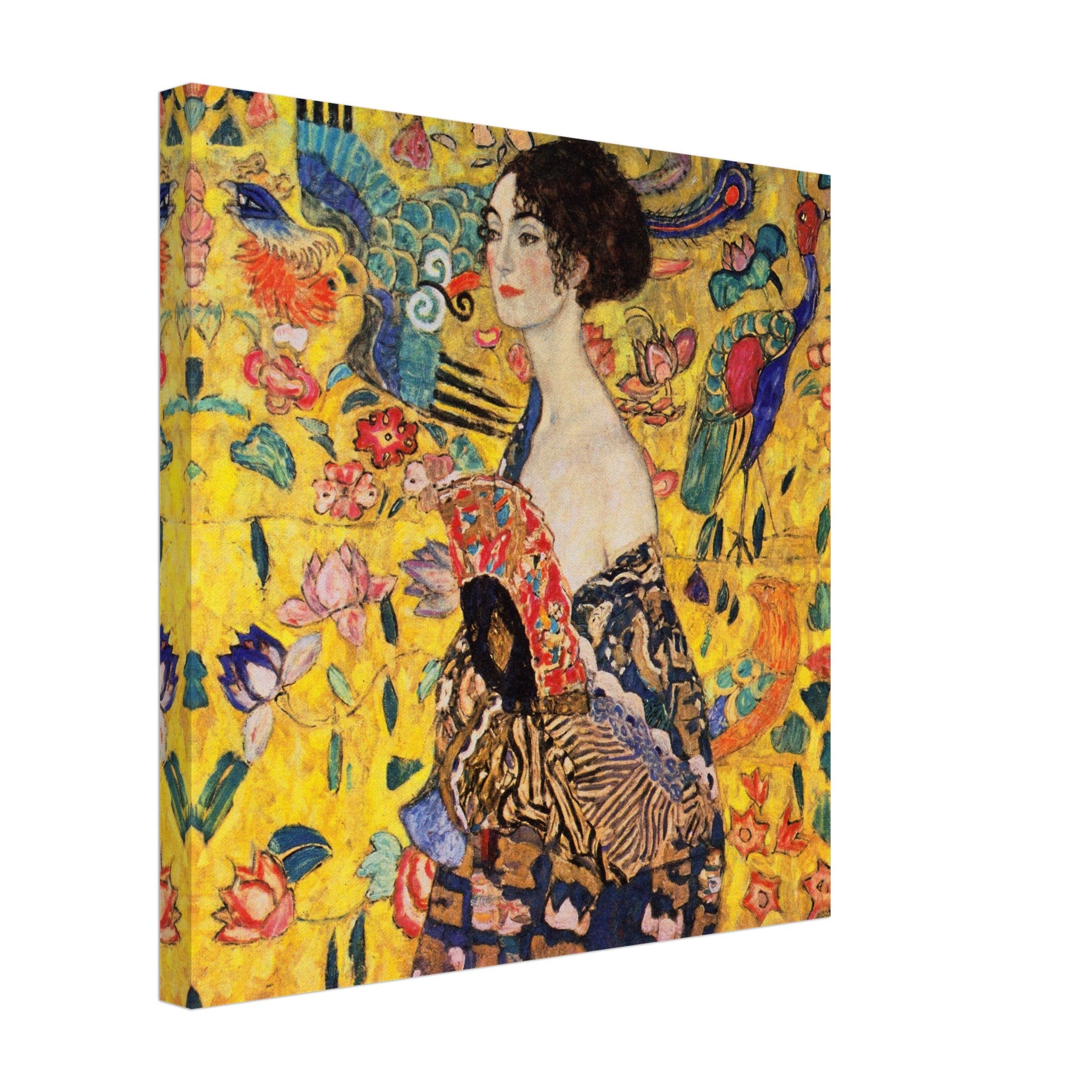 Lady With A Fan Canvas Print, Gustav Klimt Poster, 1917 - WallArtPrints4U