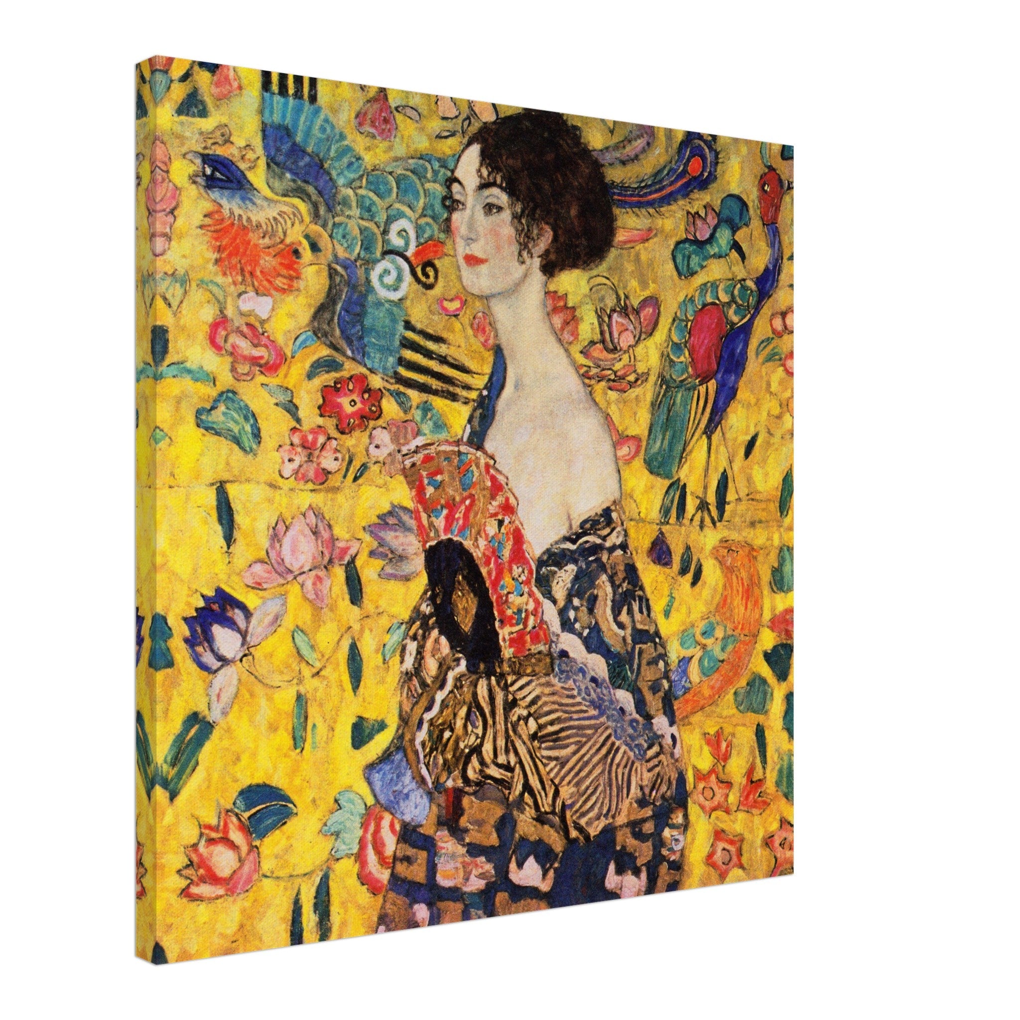 Lady With A Fan Canvas Print, Gustav Klimt Poster, 1917 - WallArtPrints4U