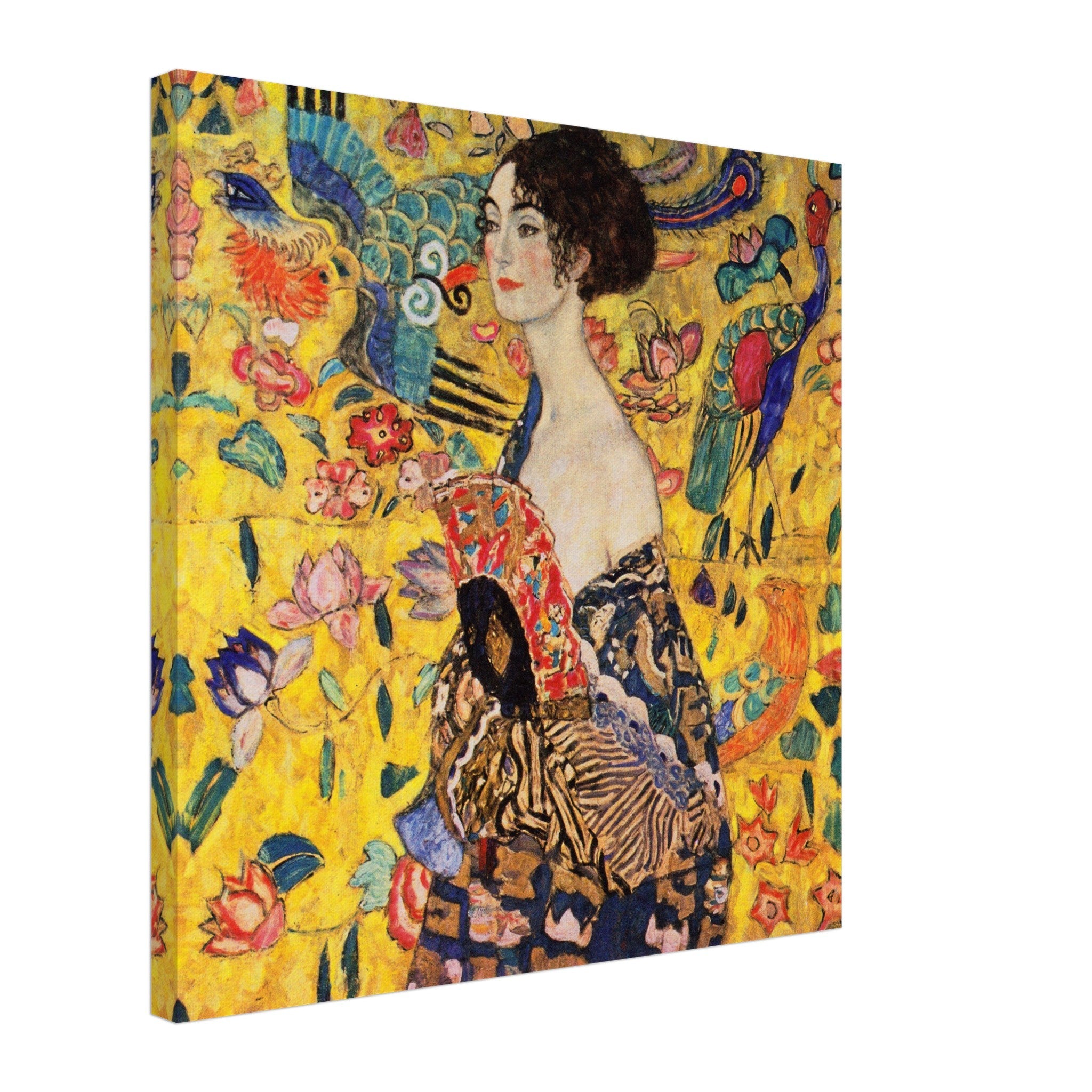 Lady With A Fan Canvas Print, Gustav Klimt Poster, 1917 - WallArtPrints4U