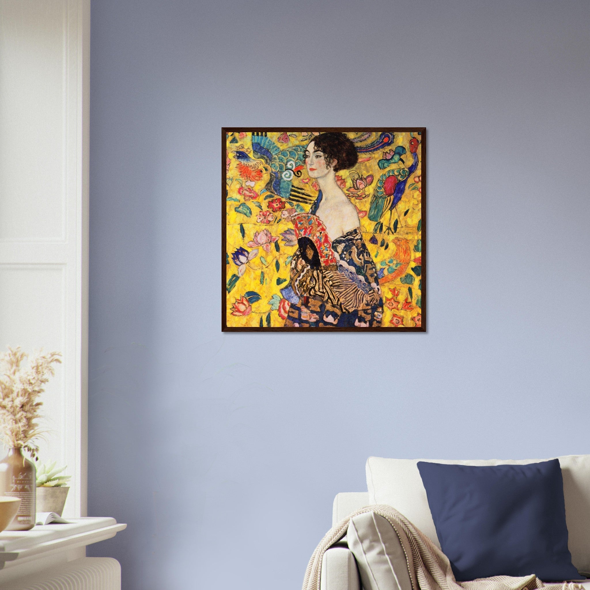 Lady With A Fan Framed Print, Gustav Klimt Poster, 1917 - WallArtPrints4U