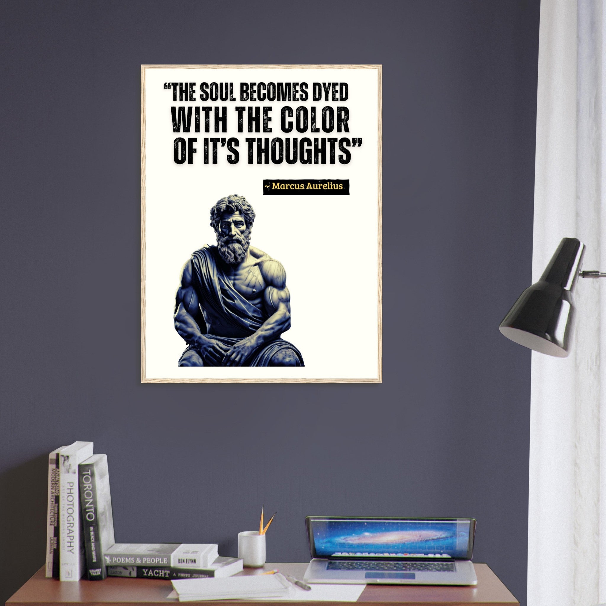 Marcus Aurelius Framed Print Inspirational Stoic Quote Ancient Wisdom Wall Art Motivational Philosophy Art - WallArtPrints4U