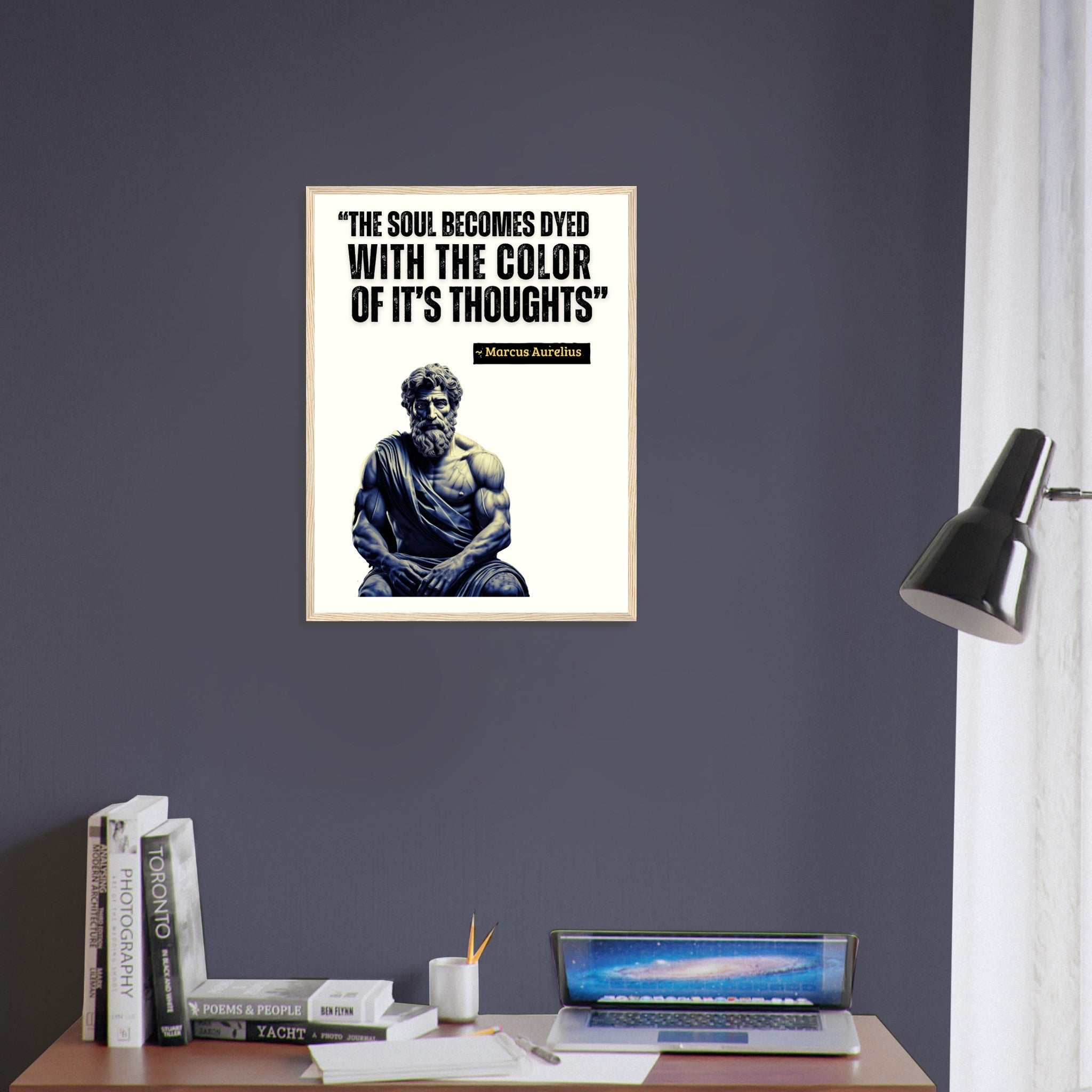 Marcus Aurelius Framed Print Inspirational Stoic Quote Ancient Wisdom Wall Art Motivational Philosophy Art - WallArtPrints4U