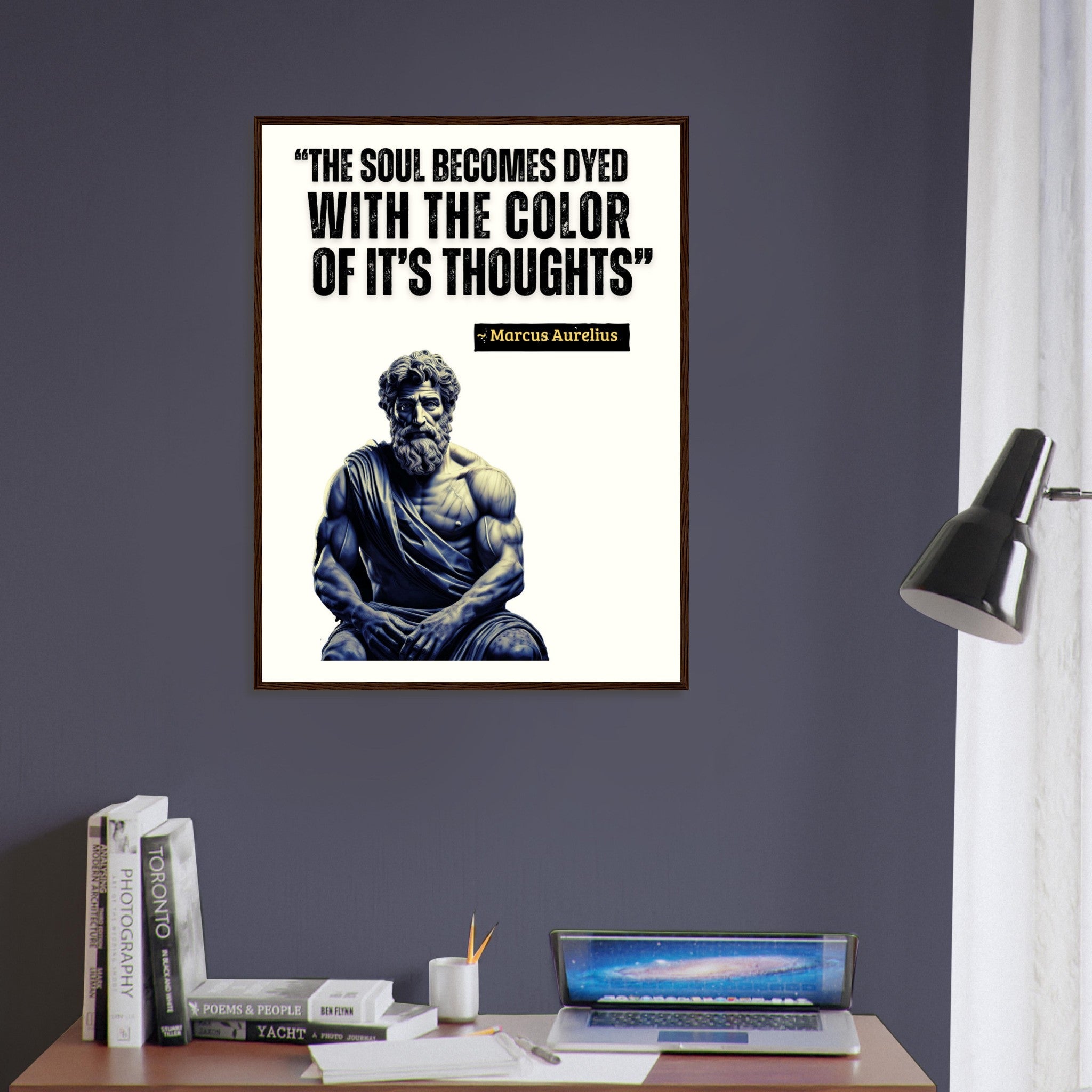 Marcus Aurelius Framed Print Inspirational Stoic Quote Ancient Wisdom Wall Art Motivational Philosophy Art - WallArtPrints4U