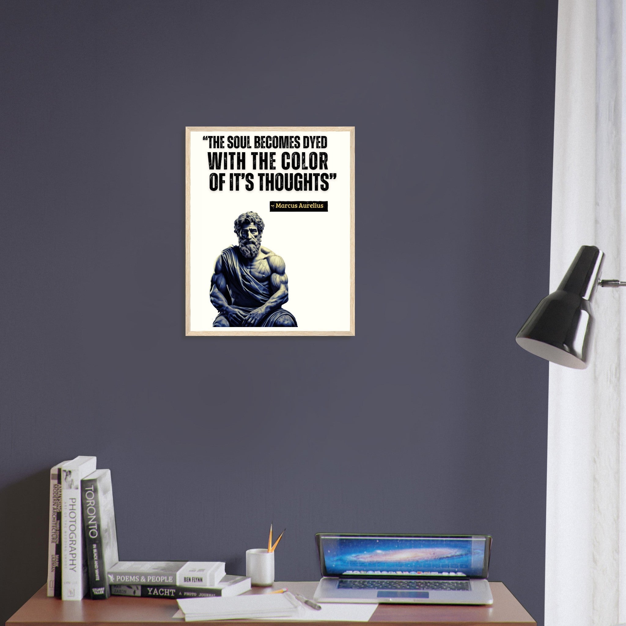 Marcus Aurelius Framed Print Inspirational Stoic Quote Ancient Wisdom Wall Art Motivational Philosophy Art - WallArtPrints4U