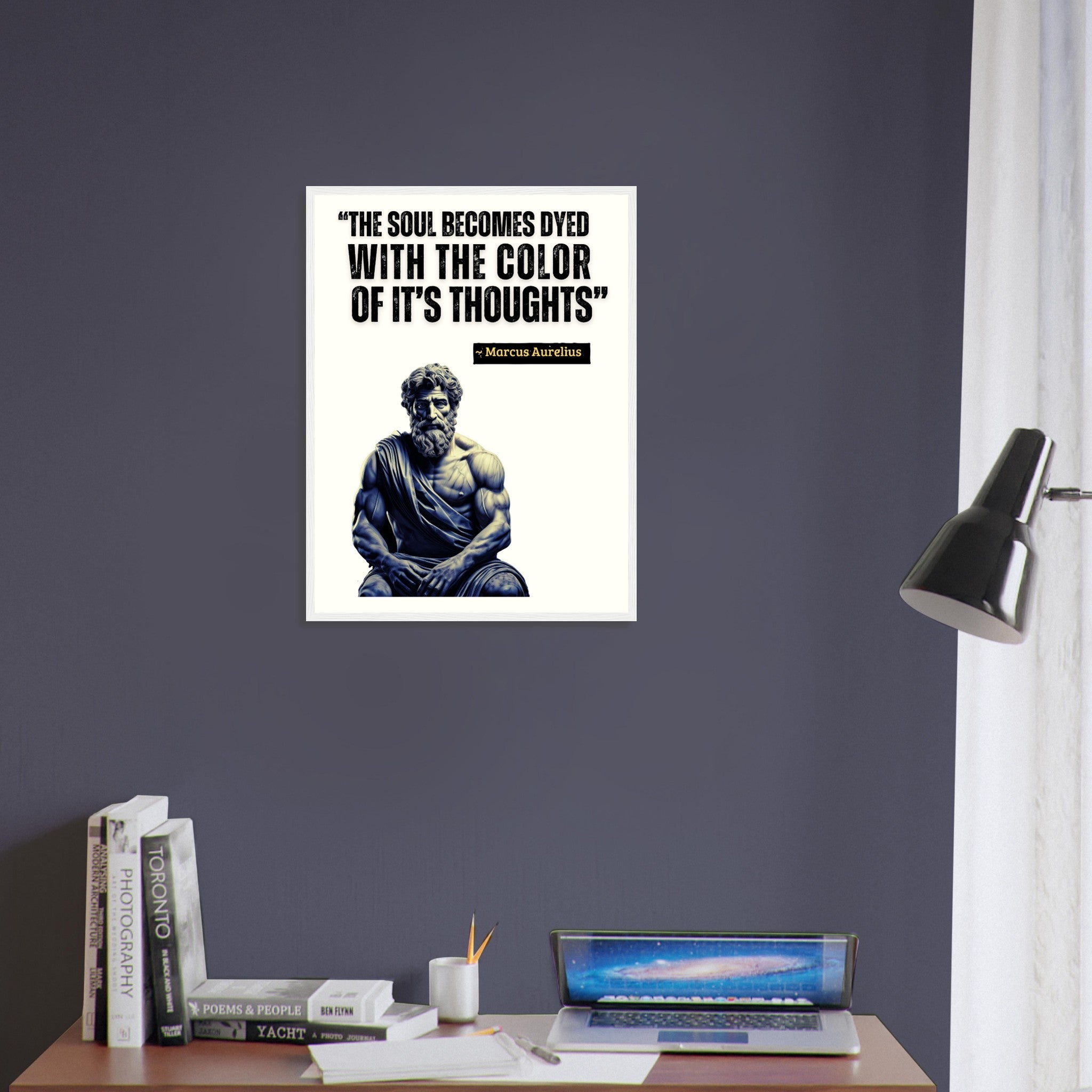 Marcus Aurelius Framed Print Inspirational Stoic Quote Ancient Wisdom Wall Art Motivational Philosophy Art - WallArtPrints4U