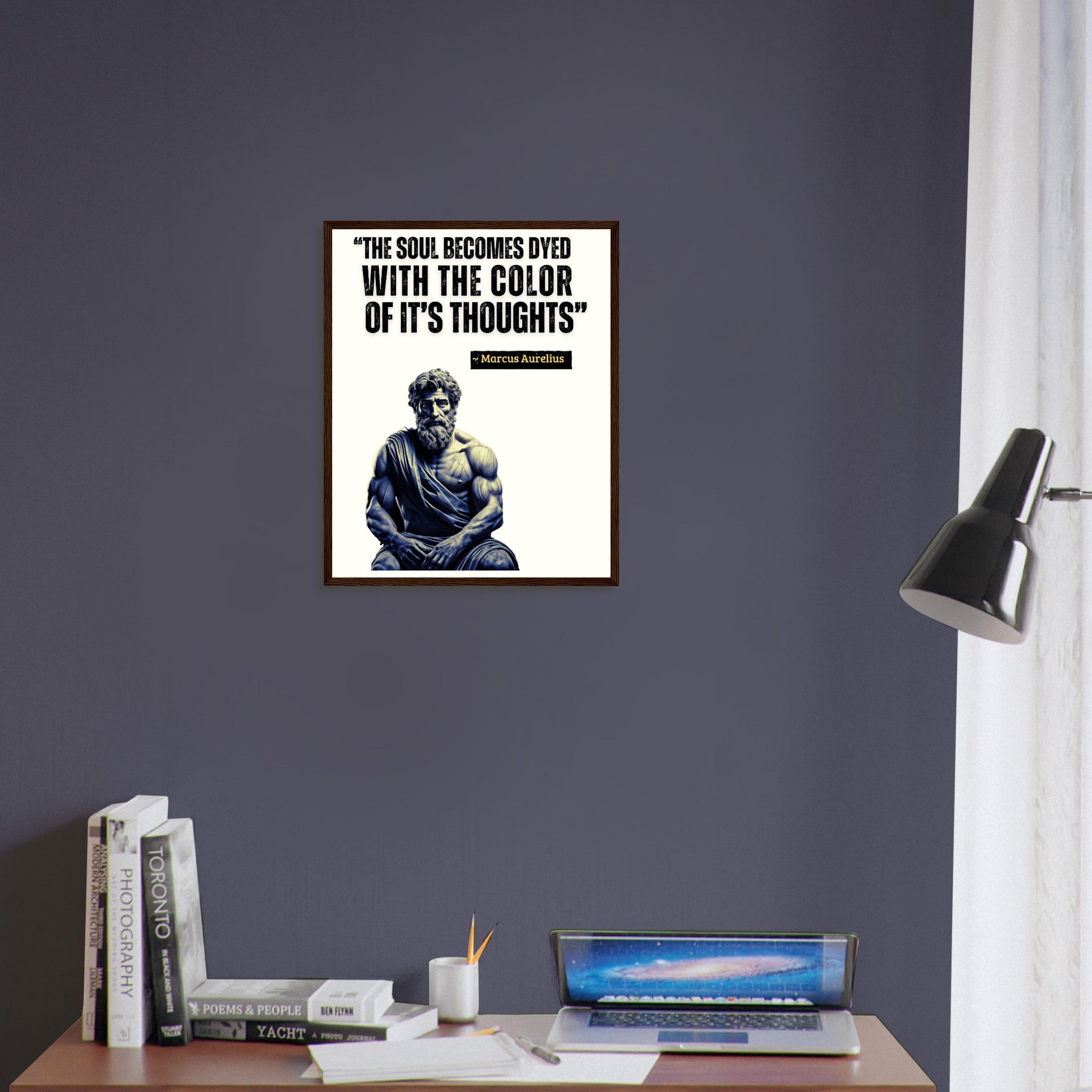 Marcus Aurelius Framed Print Inspirational Stoic Quote Ancient Wisdom Wall Art Motivational Philosophy Art - WallArtPrints4U