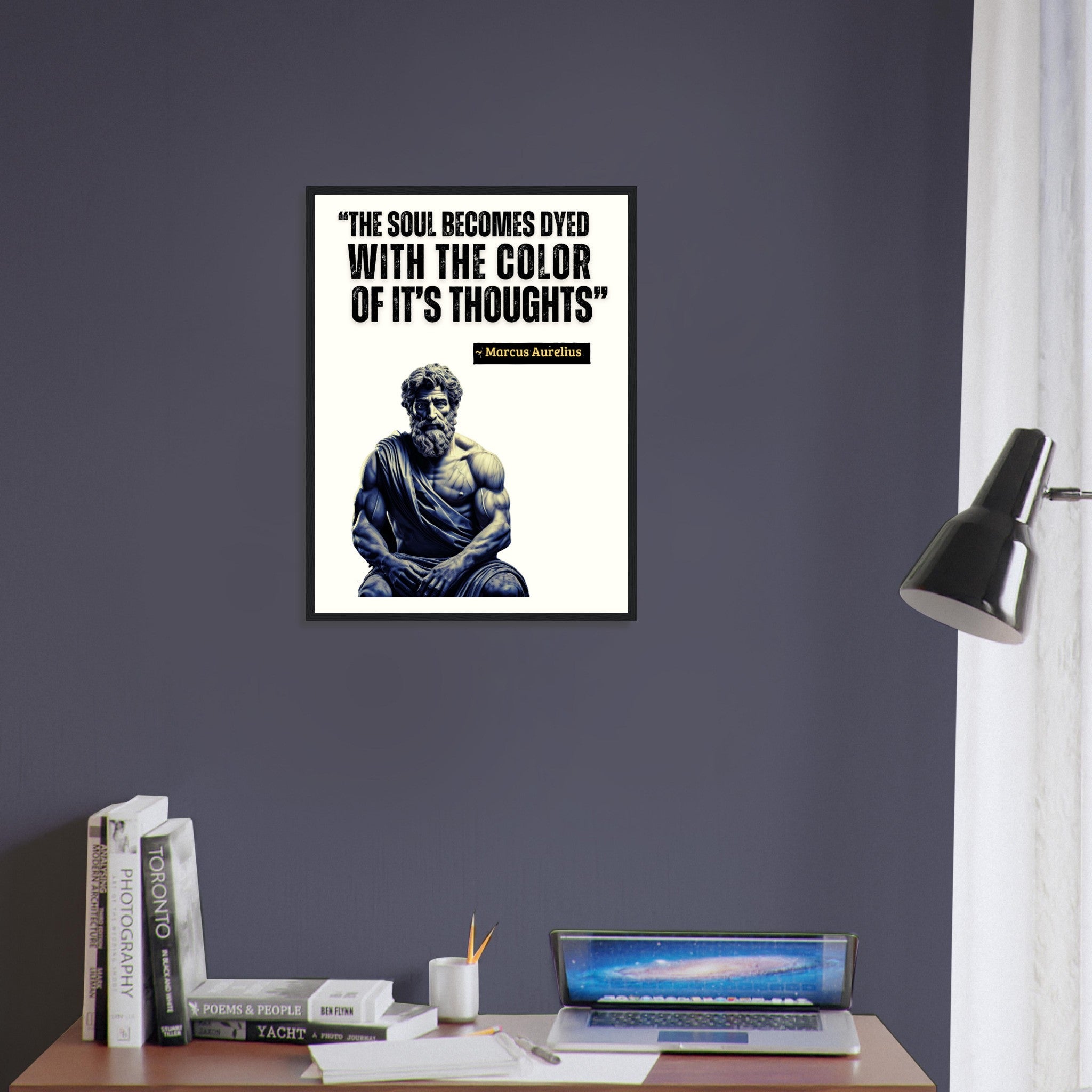 Marcus Aurelius Framed Print Inspirational Stoic Quote Ancient Wisdom Wall Art Motivational Philosophy Art - WallArtPrints4U