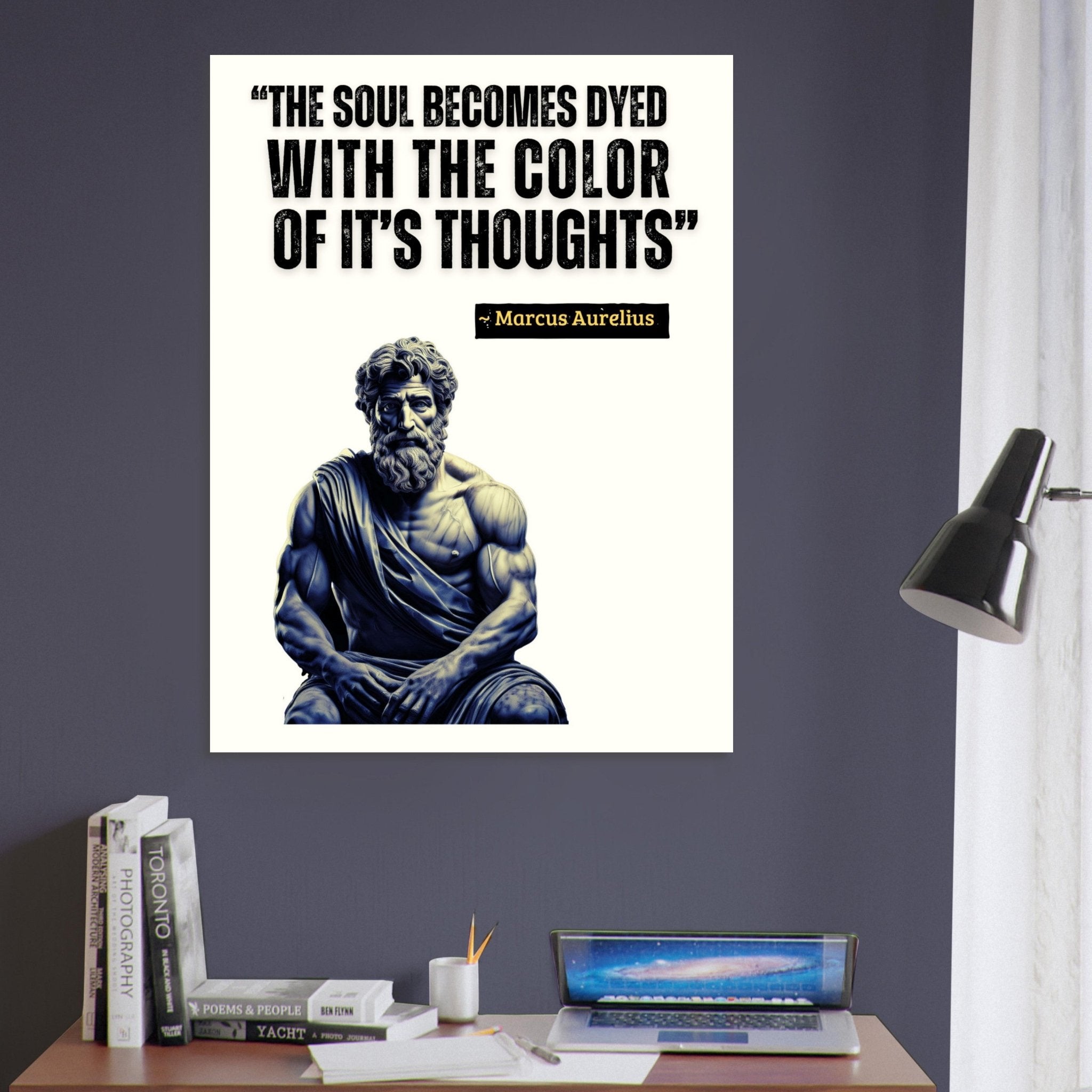 Marcus Aurelius Poster Inspirational Stoic Quote Ancient Wisdom Wall Art Motivational Roman Emperor Poster - WallArtPrints4U