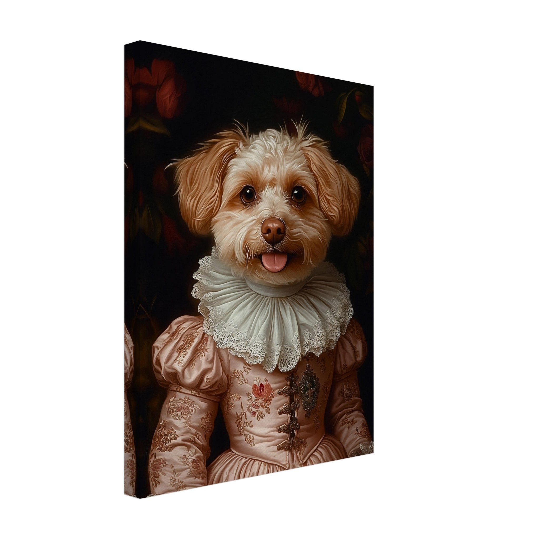 Medieval Lady Pet Portrait Canvas, Custom Cat / Dog Painting, Canvas Portrait From Photo - WallArtPrints4U