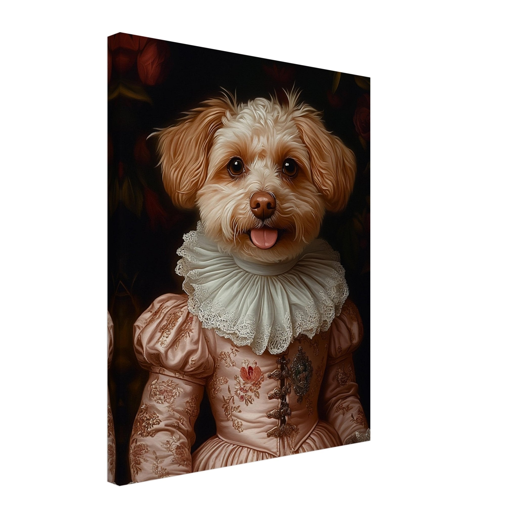 Medieval Lady Pet Portrait Canvas, Custom Cat / Dog Painting, Canvas Portrait From Photo - WallArtPrints4U