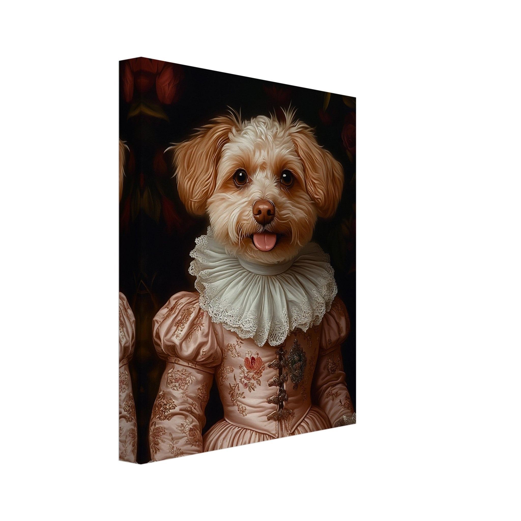 Medieval Lady Pet Portrait Canvas, Custom Cat / Dog Painting, Canvas Portrait From Photo - WallArtPrints4U